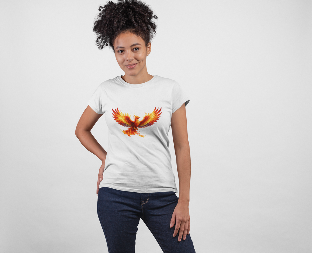 Phoenix Rising T-Shirt — Fiery Mythical Bird Graphic Tee - Mutantur Labs LLC