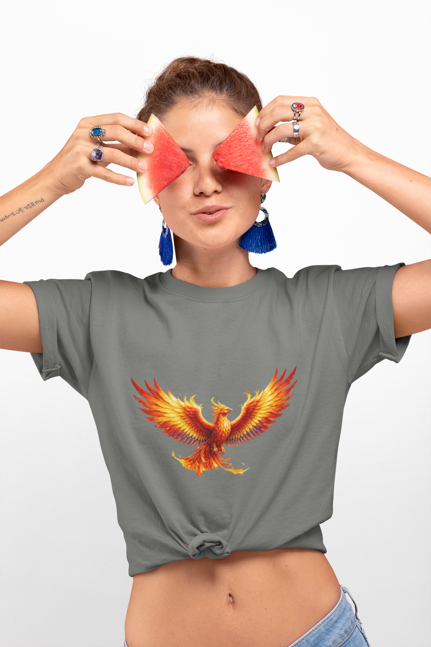 Phoenix Rising T-Shirt — Fiery Mythical Bird Graphic Tee - Mutantur Labs LLC