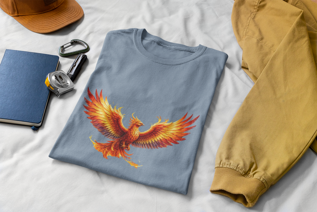 Phoenix Rising T-Shirt — Fiery Mythical Bird Graphic Tee - Mutantur Labs LLC