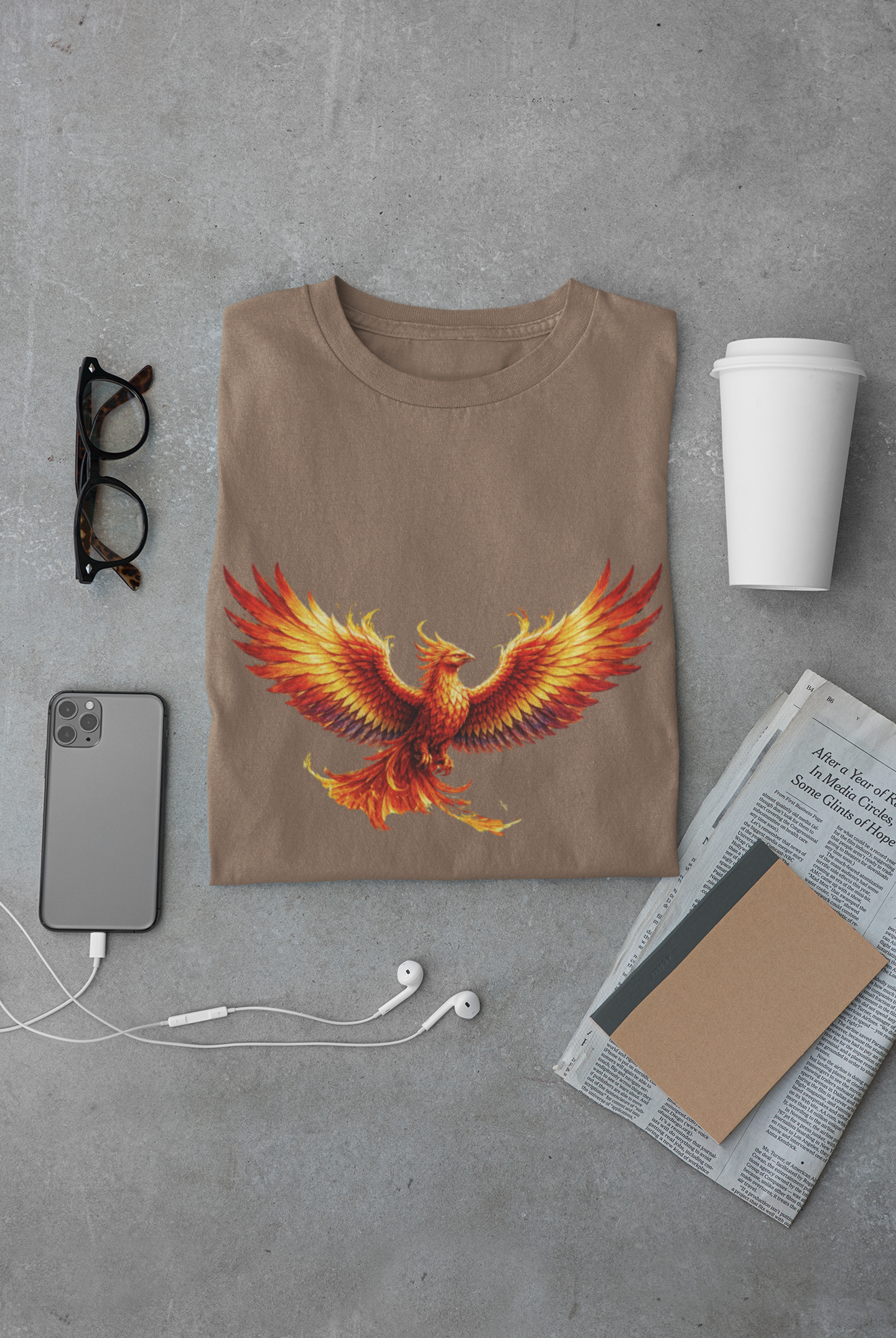 Phoenix Rising T-Shirt — Fiery Mythical Bird Graphic Tee - Mutantur Labs LLC