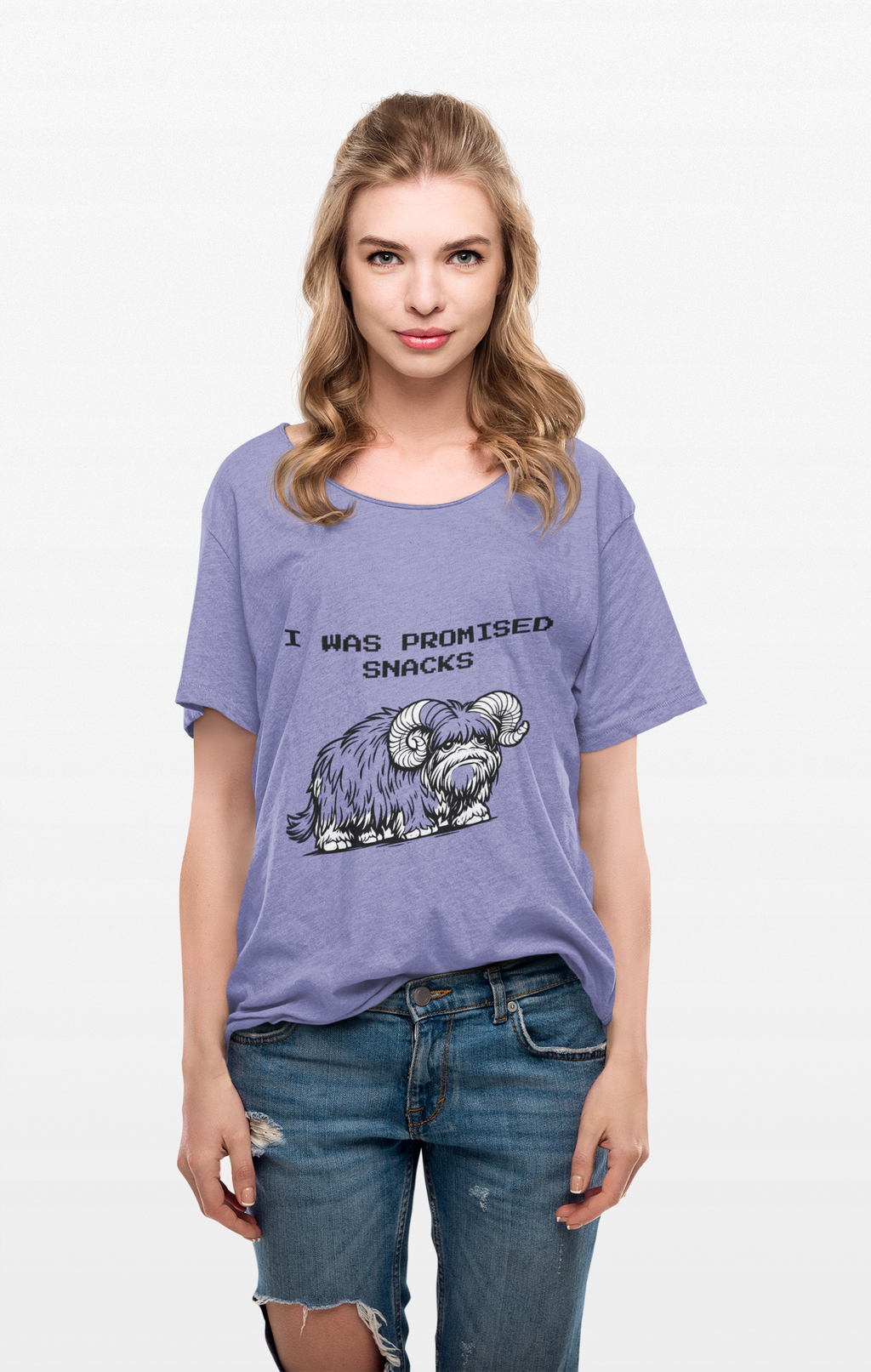 I Was Promised Snacks Tee — Cute Yak Graphic T-Shirt - Mutantur Labs LLC