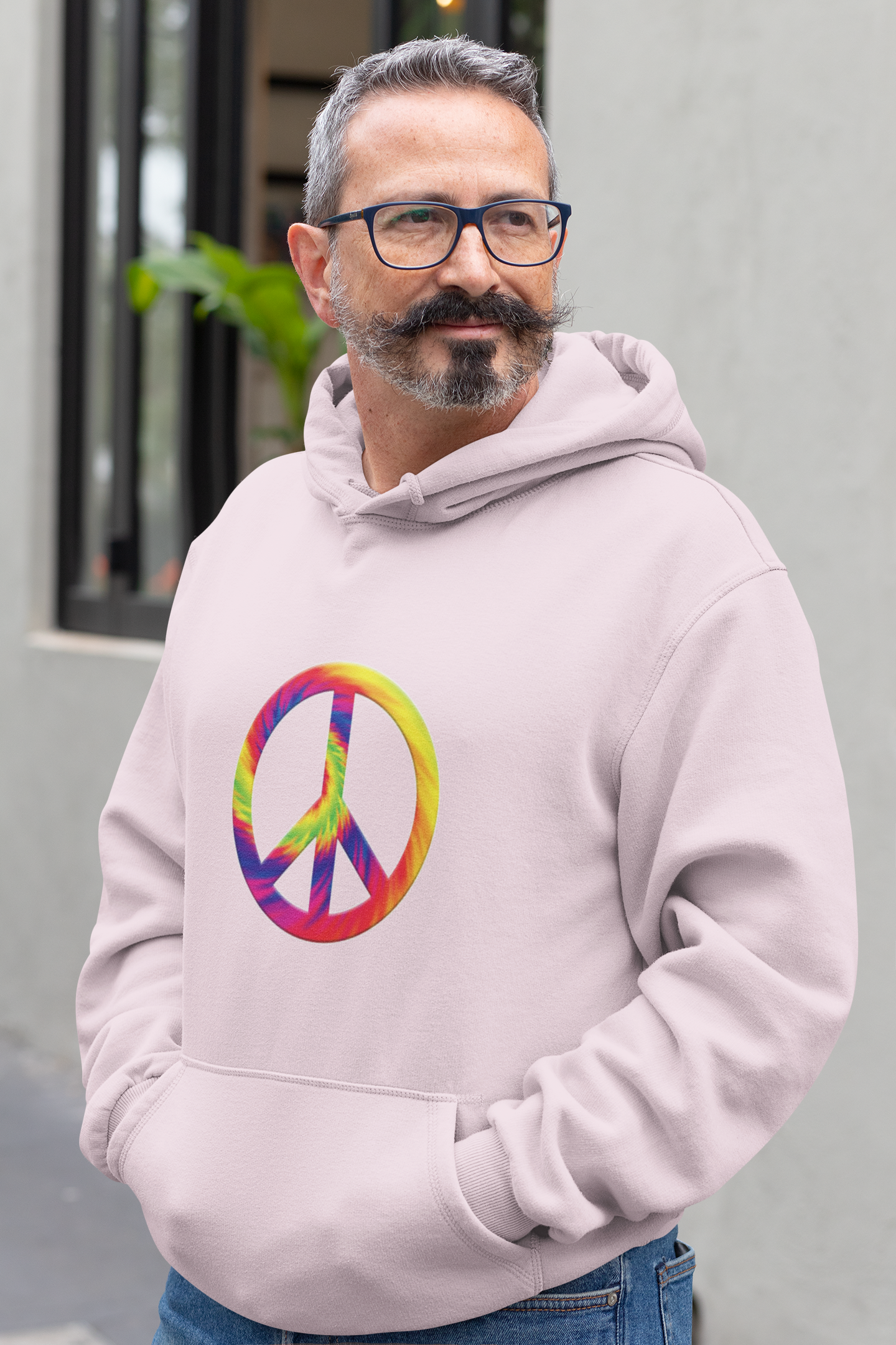 Tie-Dye Peace Sign Hoodie — Rainbow Hippie Peace Symbol Pullover - Mutantur Labs LLC
