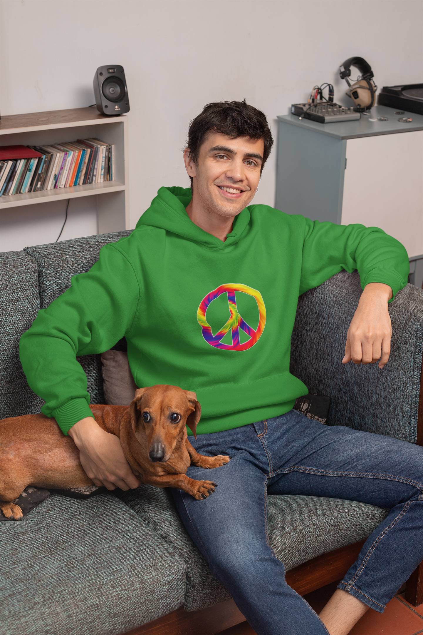 Tie-Dye Peace Sign Hoodie — Rainbow Hippie Peace Symbol Pullover - Mutantur Labs LLC