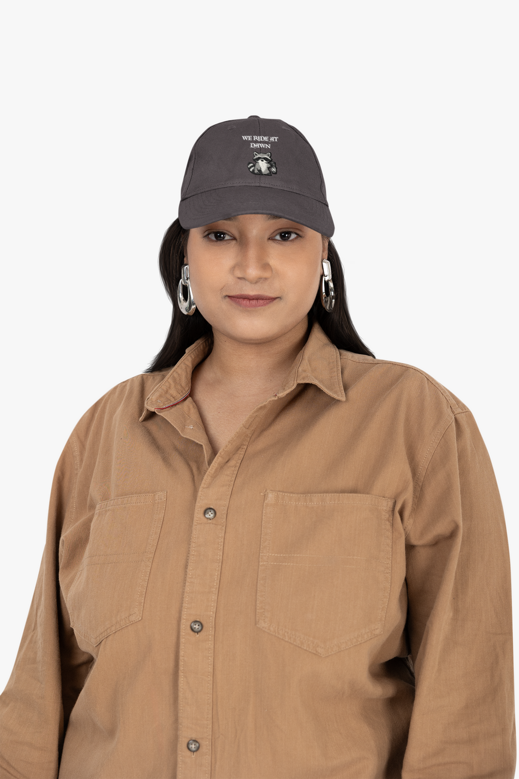 Raccoon Holding Lamp We Ride At Dawn Dad Cap | Classic Fantasy embroidered Baseball Hat - Mutantur Labs LLC