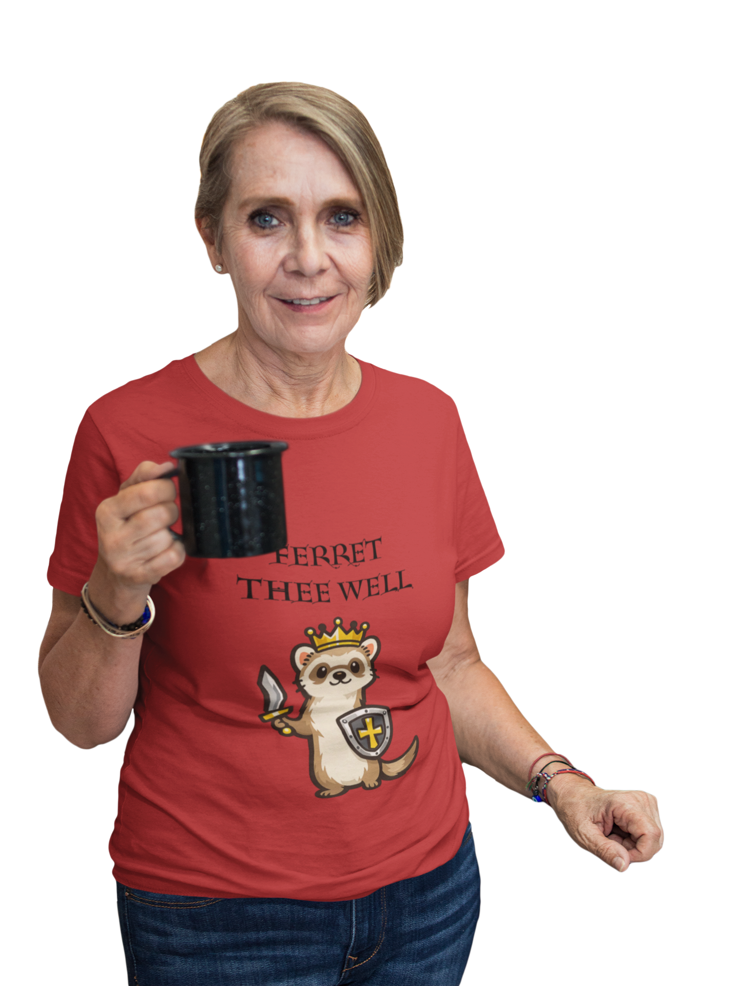 Ferret Thee Well Knight Shirt – Cute Medieval Ferret Graphic Tee, Funny Fantasy Animal T-Shirt Gift - Mutantur Labs LLC