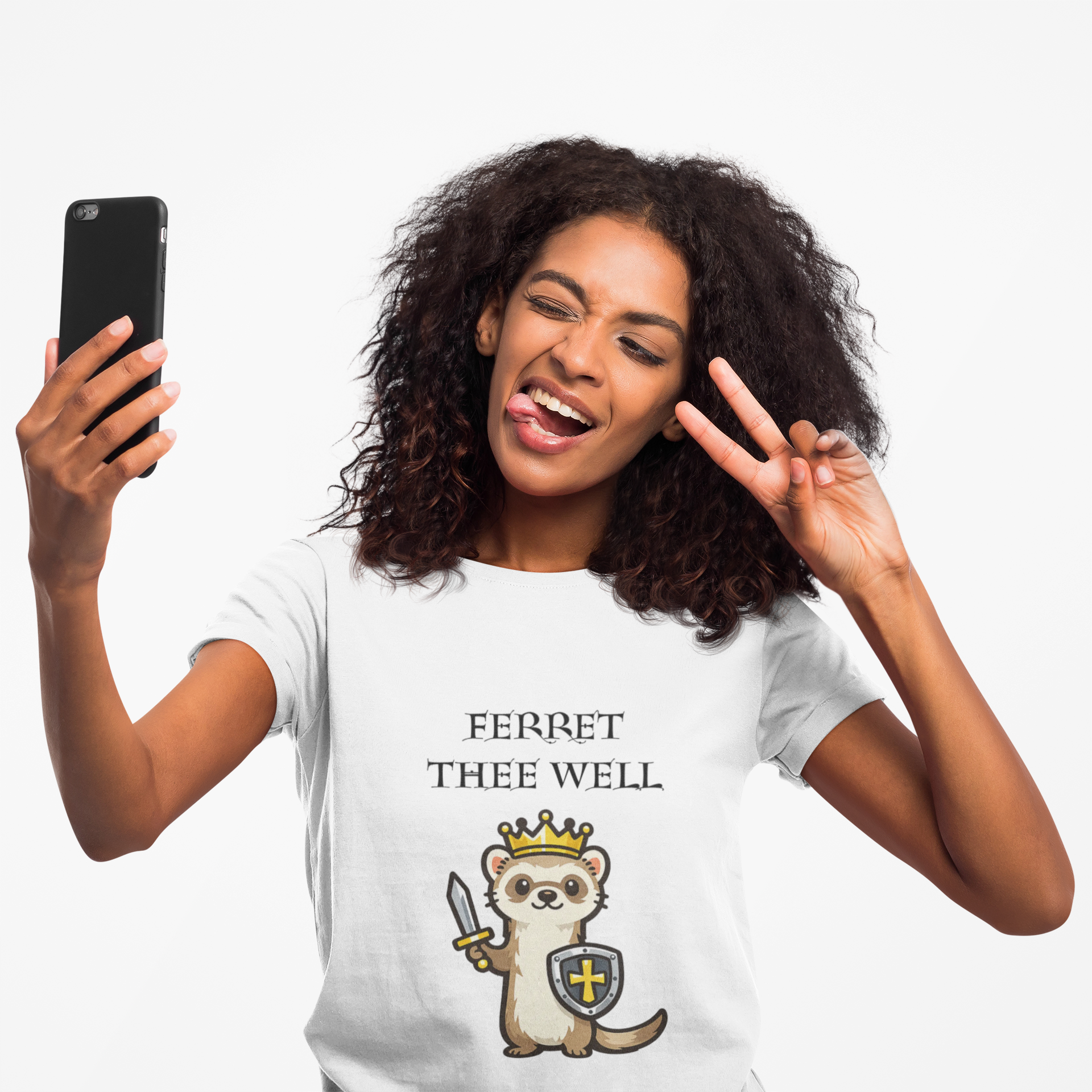 Ferret Thee Well Knight Shirt – Cute Medieval Ferret Graphic Tee, Funny Fantasy Animal T-Shirt Gift - Mutantur Labs LLC