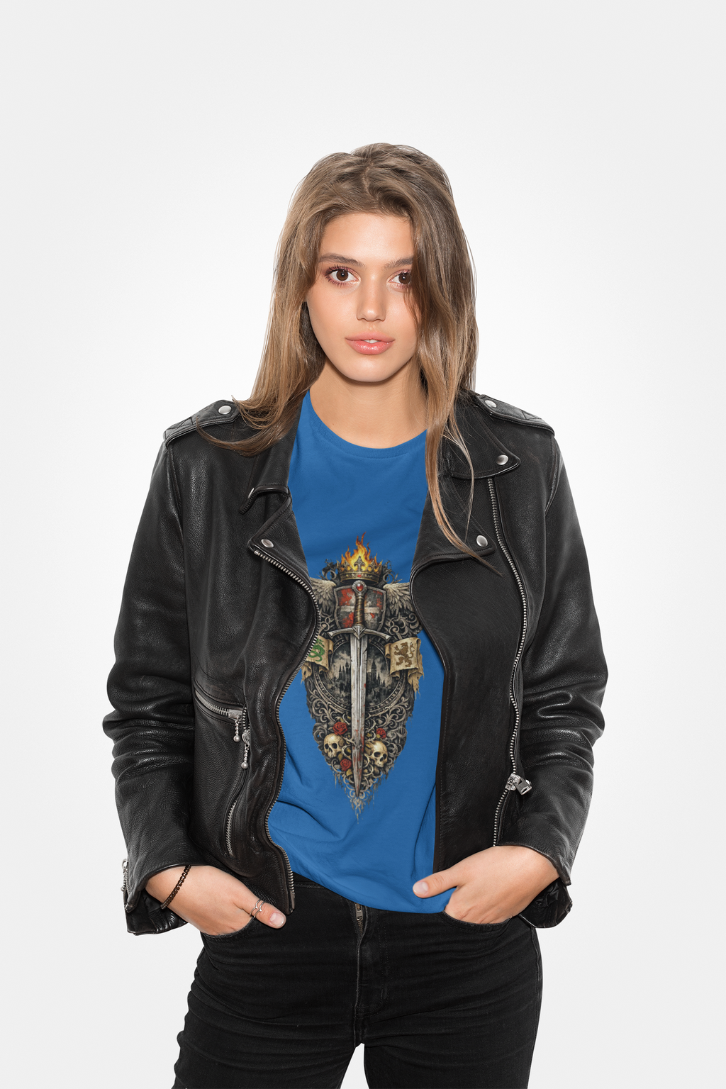 Medieval Sword & Shield T-Shirt — Fantasy Knight Crest Tee - Mutantur Labs LLC