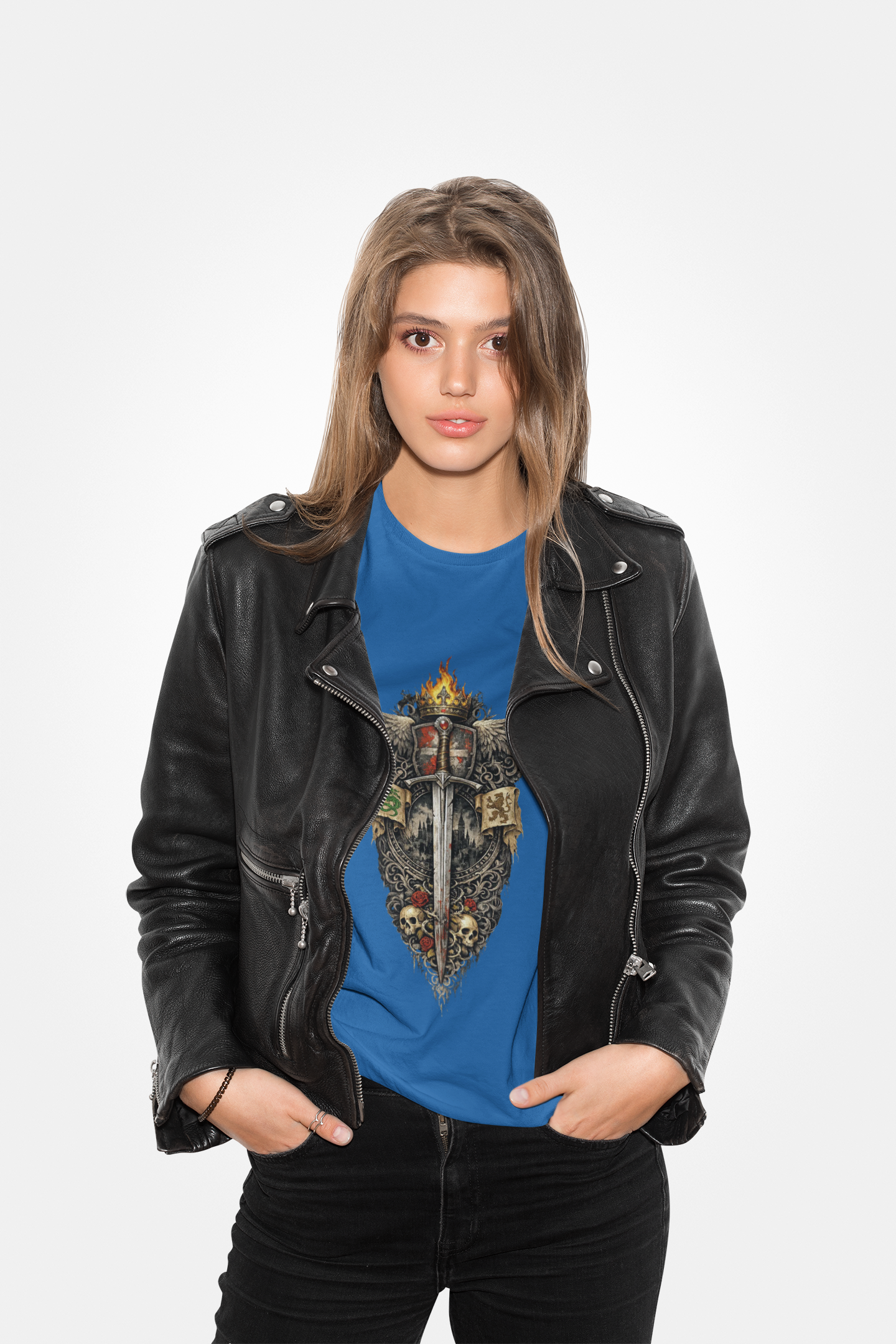 Medieval Sword & Shield T-Shirt — Fantasy Knight Crest Tee - Mutantur Labs LLC