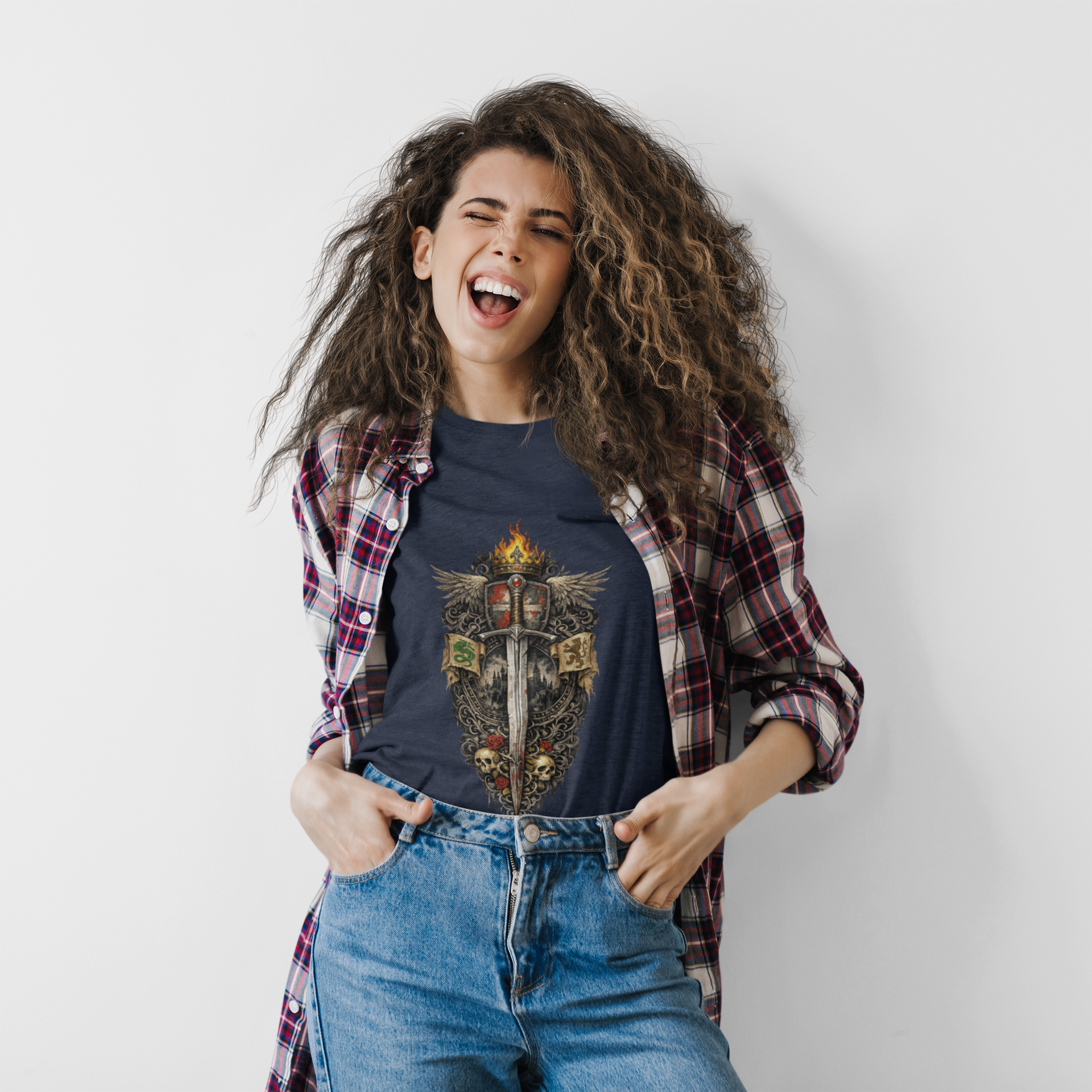 Medieval Sword & Shield T-Shirt — Fantasy Knight Crest Tee - Mutantur Labs LLC
