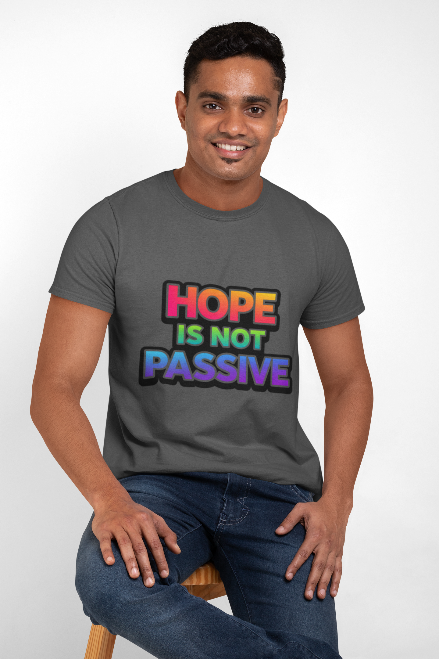 Hope Is Not Passive T-Shirt — Bold Rainbow Activist Tee - Mutantur Labs LLC
