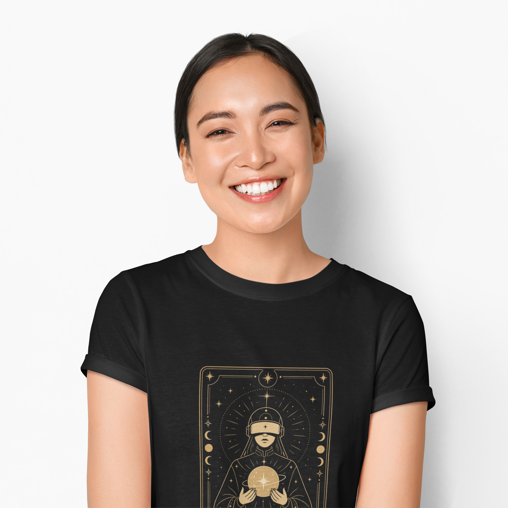 Star Seer Tarot Sci-Fi Graphic Tee – Futuristic T-Shirt Gift for Space Nerds - Mutantur Labs LLC