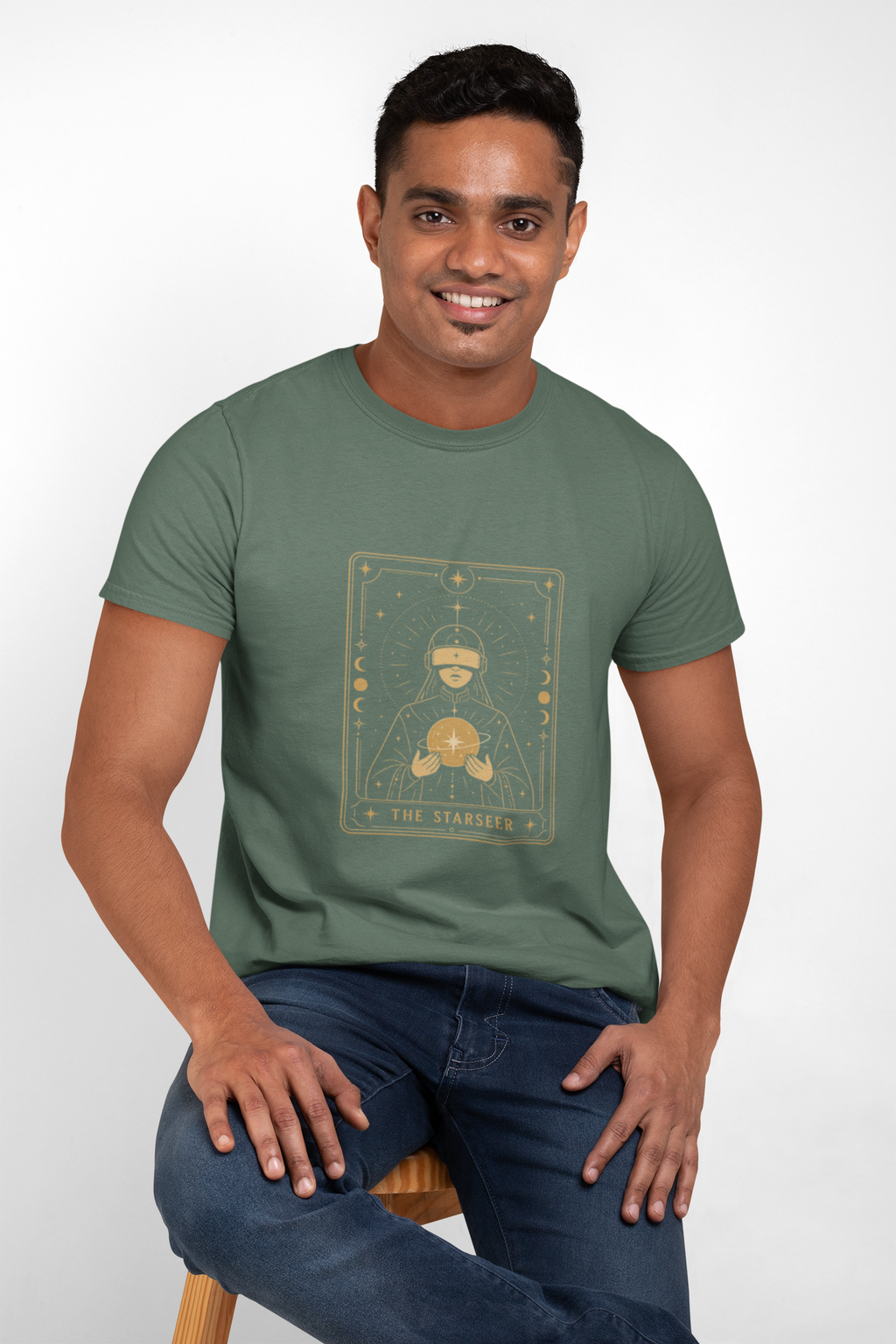 Star Seer Tarot Sci-Fi Graphic Tee – Futuristic T-Shirt Gift for Space Nerds - Mutantur Labs LLC