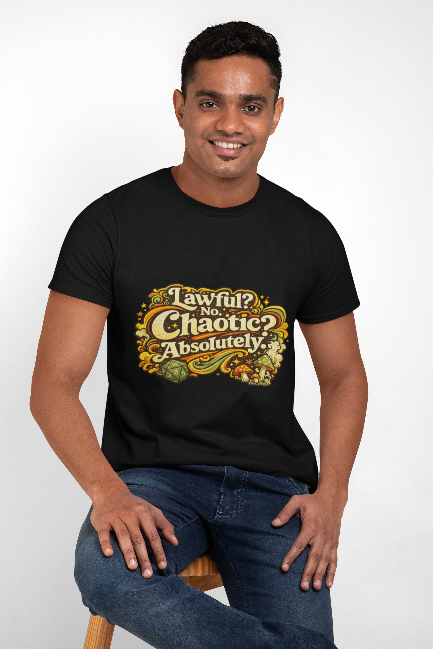 Chaotic? Absolutely. T-Shirt — Funny D&D Roleplay Tee - Mutantur Labs LLC