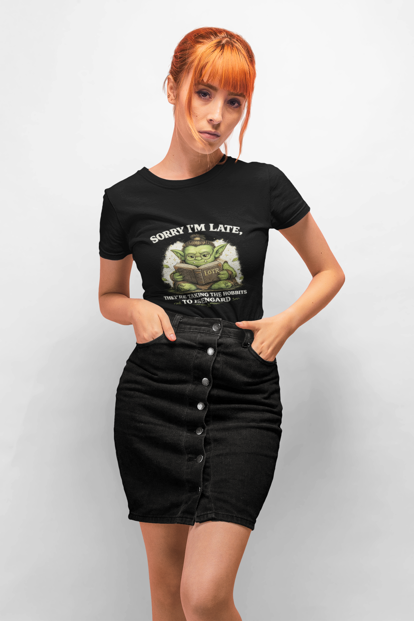 Sorry I'm Late, They are Taking the Hobbits to Isengard " Funny LOTR Reader Tee - Mutantur Labs LLC