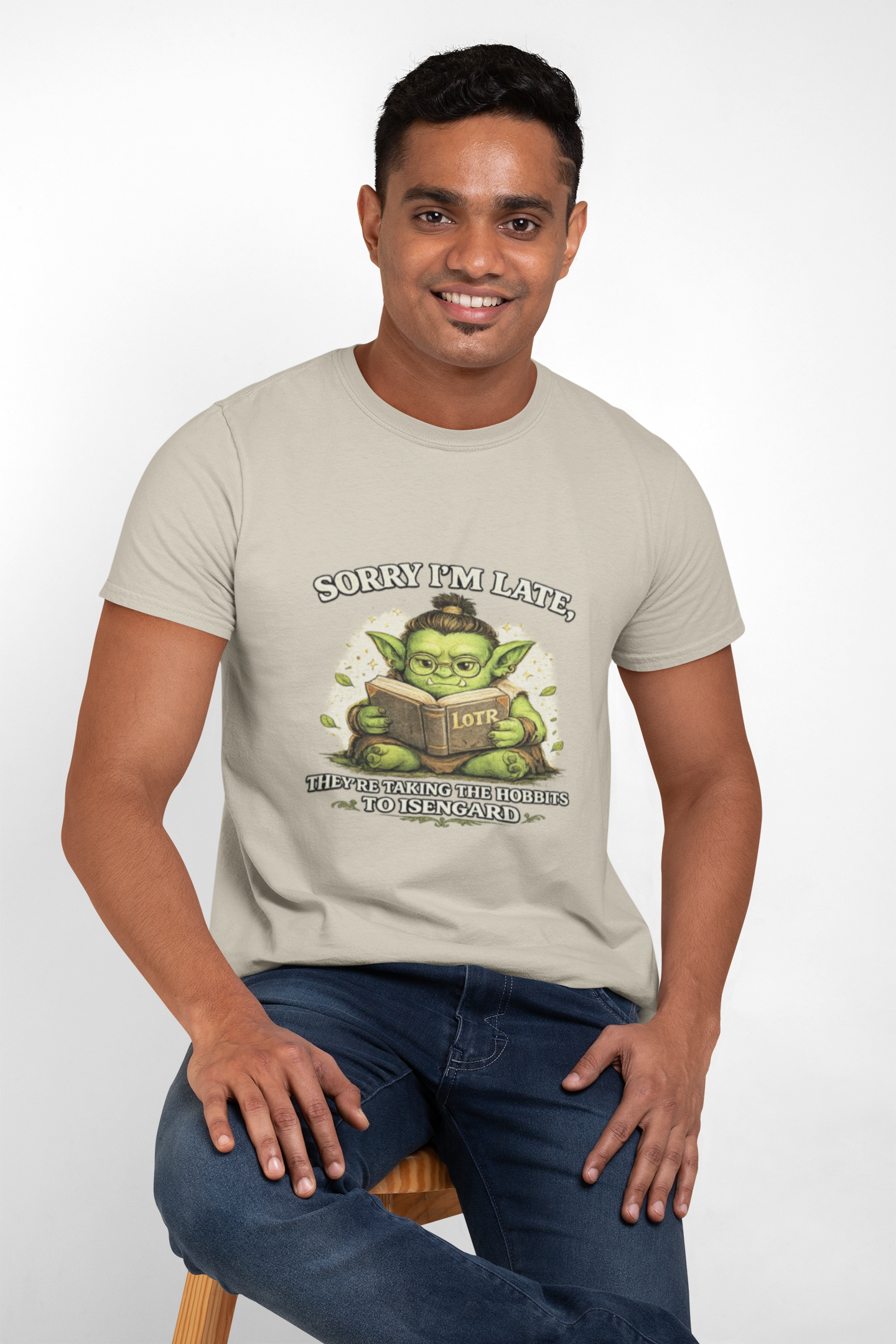 Sorry I'm Late, They are Taking the Hobbits to Isengard " Funny LOTR Reader Tee - Mutantur Labs LLC