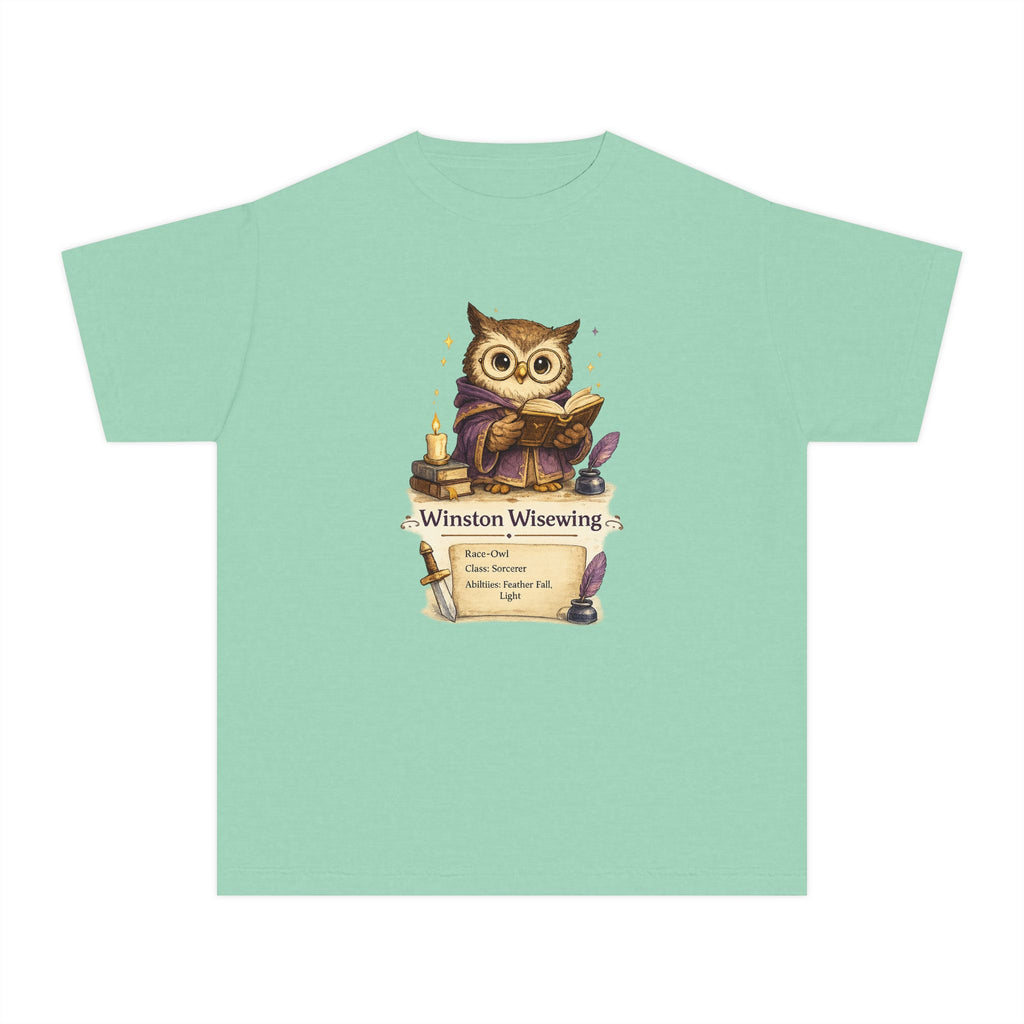 Winston Wisewing Cute Sorcerer Owl Kids Character Tee