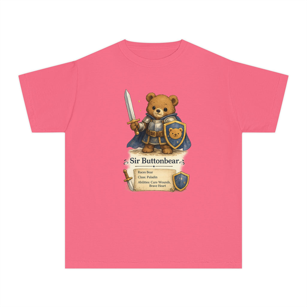 Sir Buttonbear Paladin Bear Character Kids T-Shirt