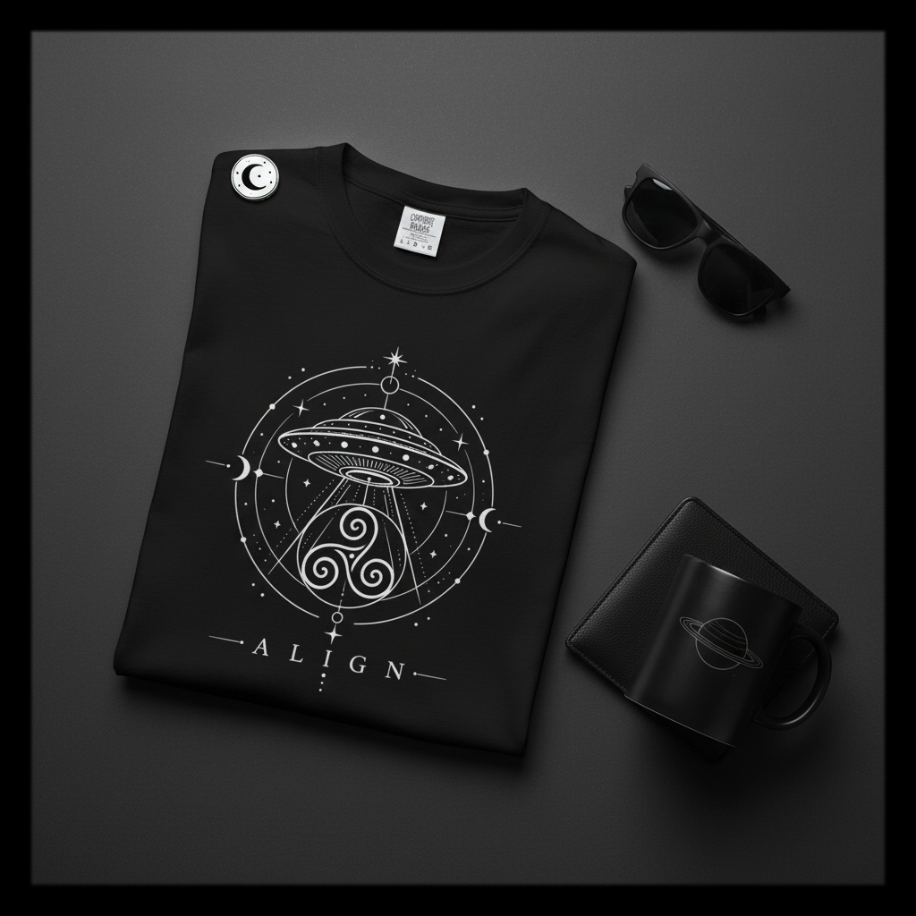UFO Align mystical alien triskelion Comfort Colors t-shirt product photo