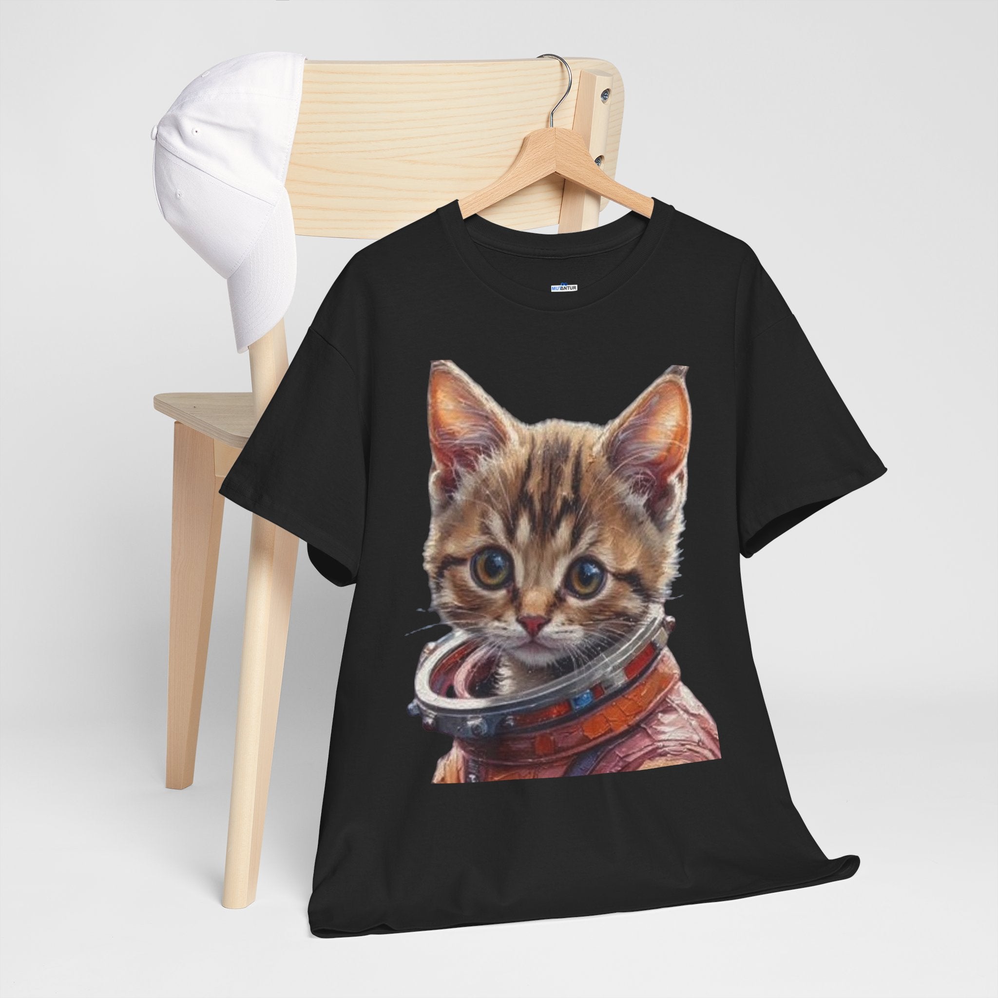 Astronaut Kitty Unisex Heavy Cotton Tee - Mutantur Labs LLC