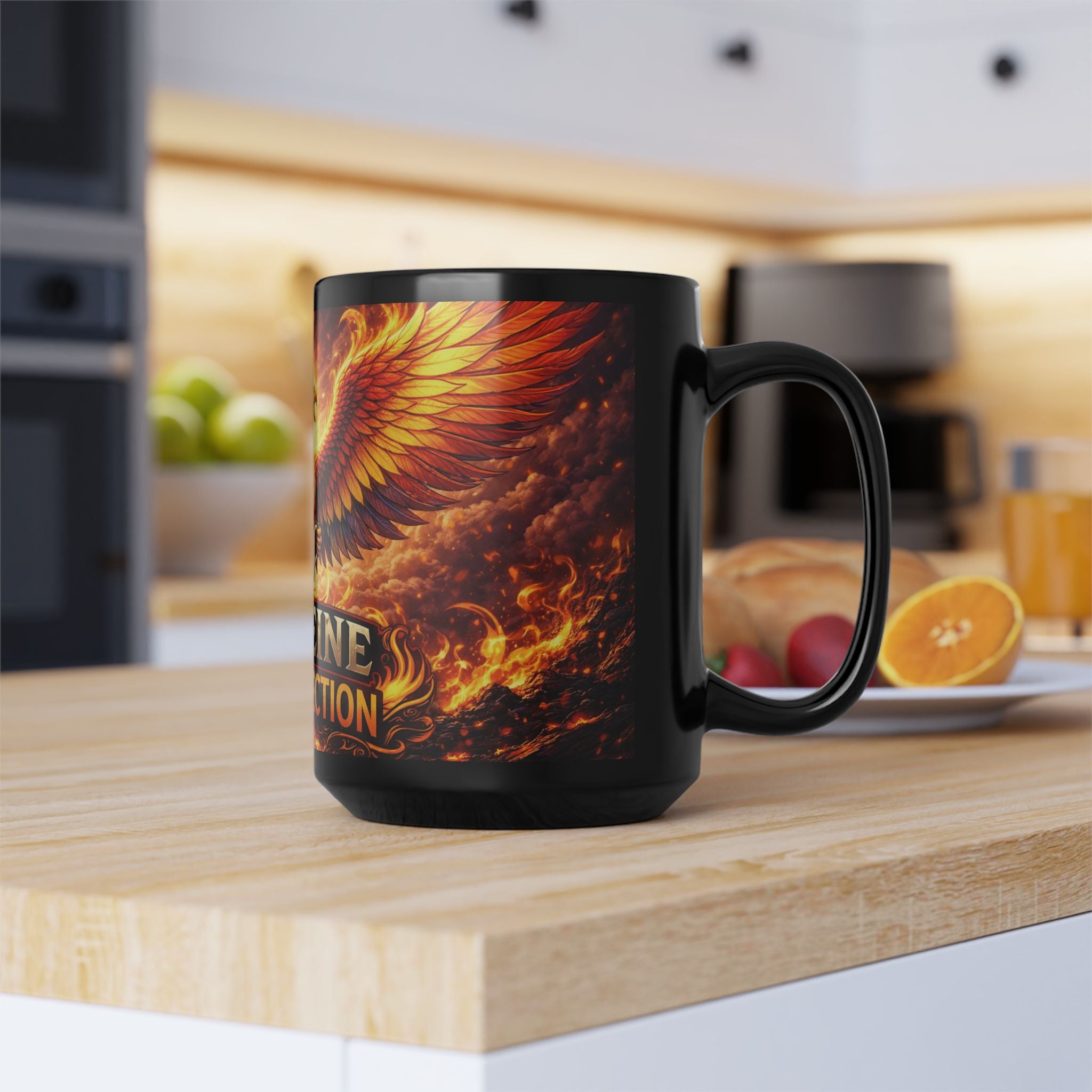 Caffeine Resurrection Mug – 15oz Phoenix Coffee Cup, Funny Rebirth Coffee Mug - Mutantur Labs LLC