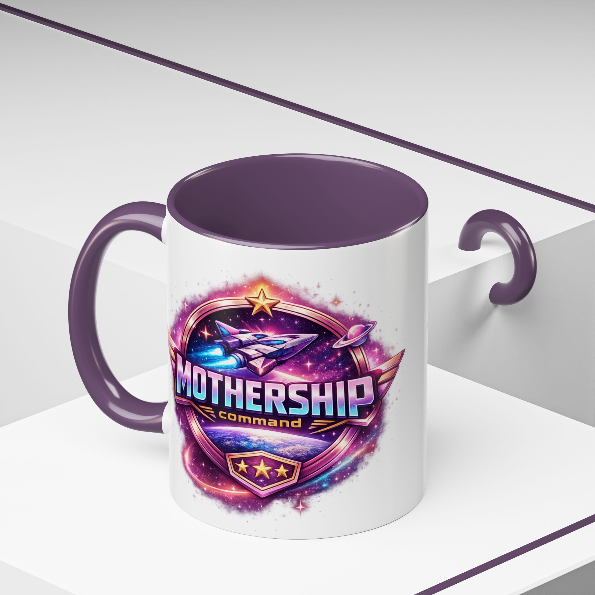 MOTHERSHIP Command Mug | Funny Sci-Fi Mom Accent Coffee Mug - Mutantur Labs LLC