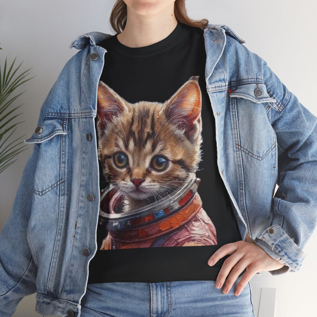 Astronaut Kitty Unisex Heavy Cotton Tee - Mutantur Labs LLC