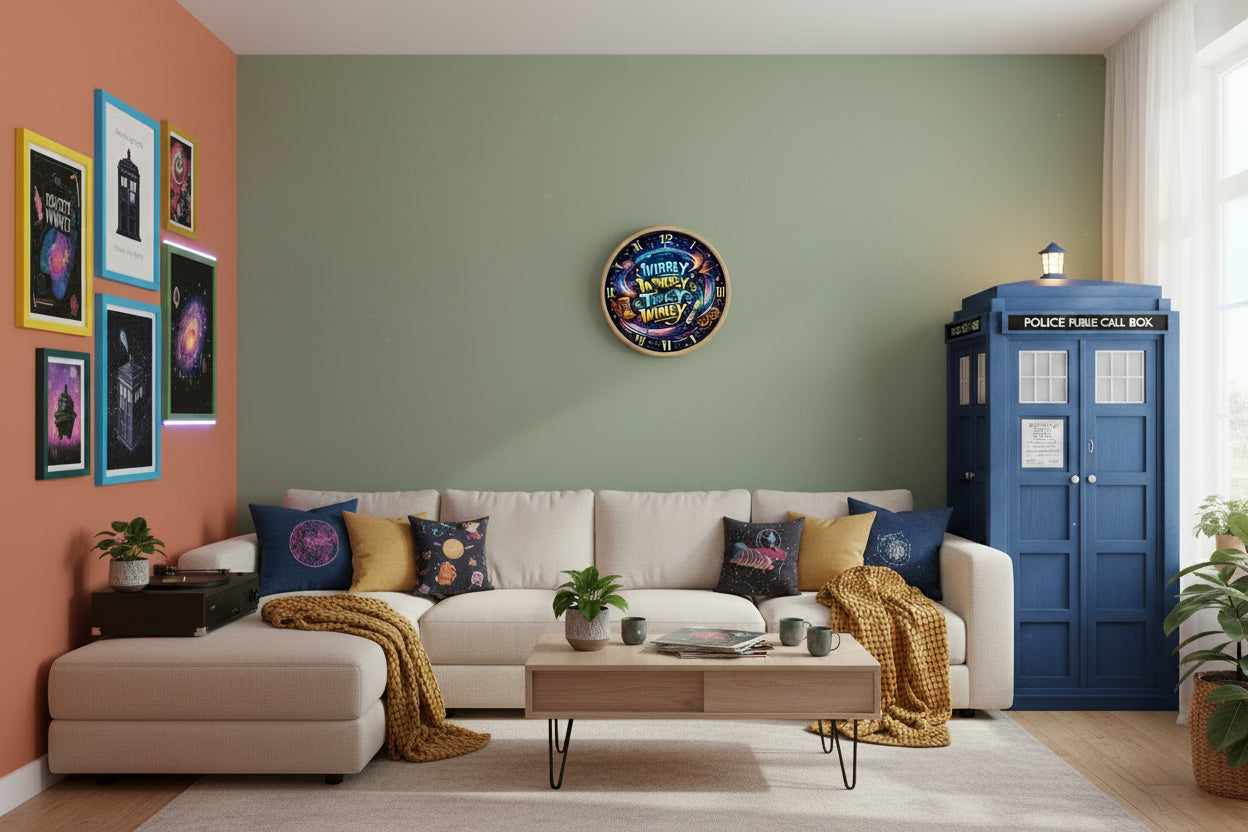 Wibbly Wobbly Timey Wimey Wall Clock — Doctor Who Inspired Galaxy Clock - Mutantur Labs LLC