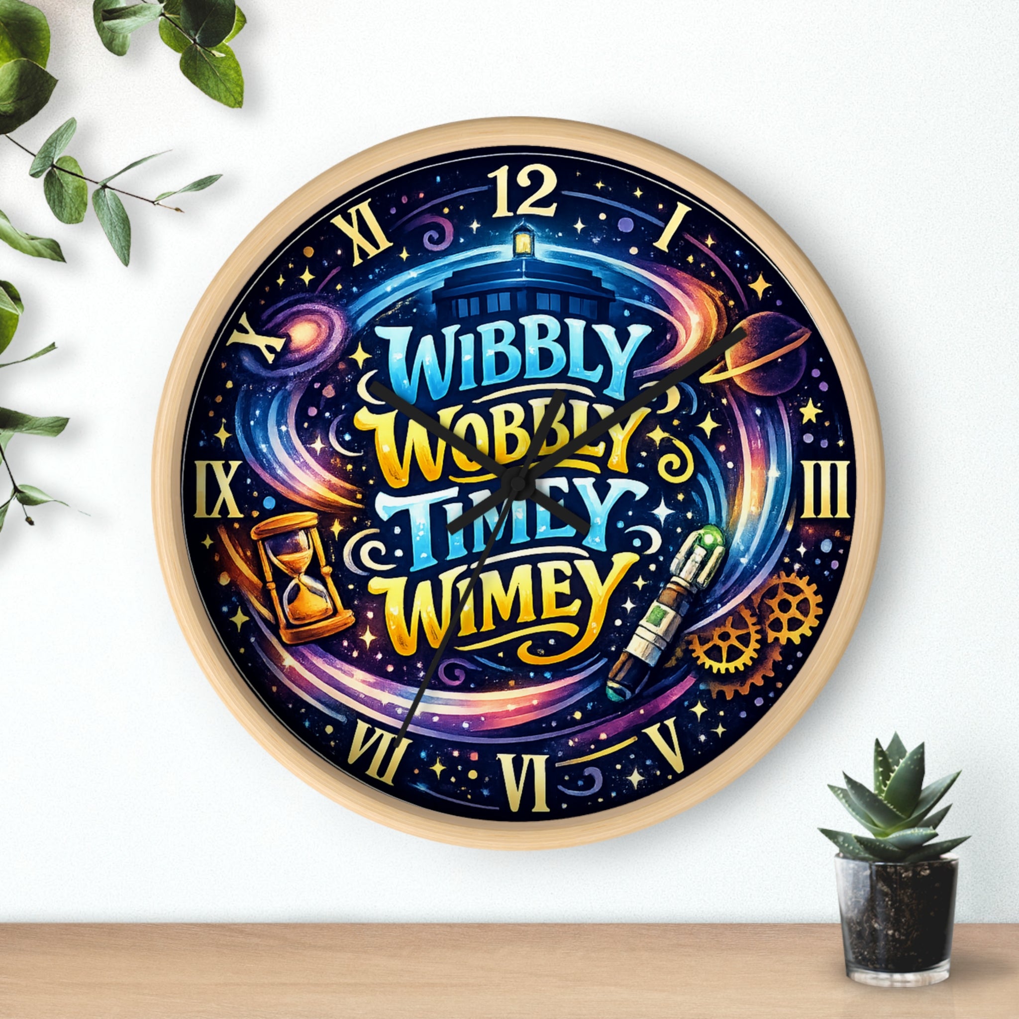 Wibbly Wobbly Timey Wimey Wall Clock — Doctor Who Inspired Galaxy Clock - Mutantur Labs LLC