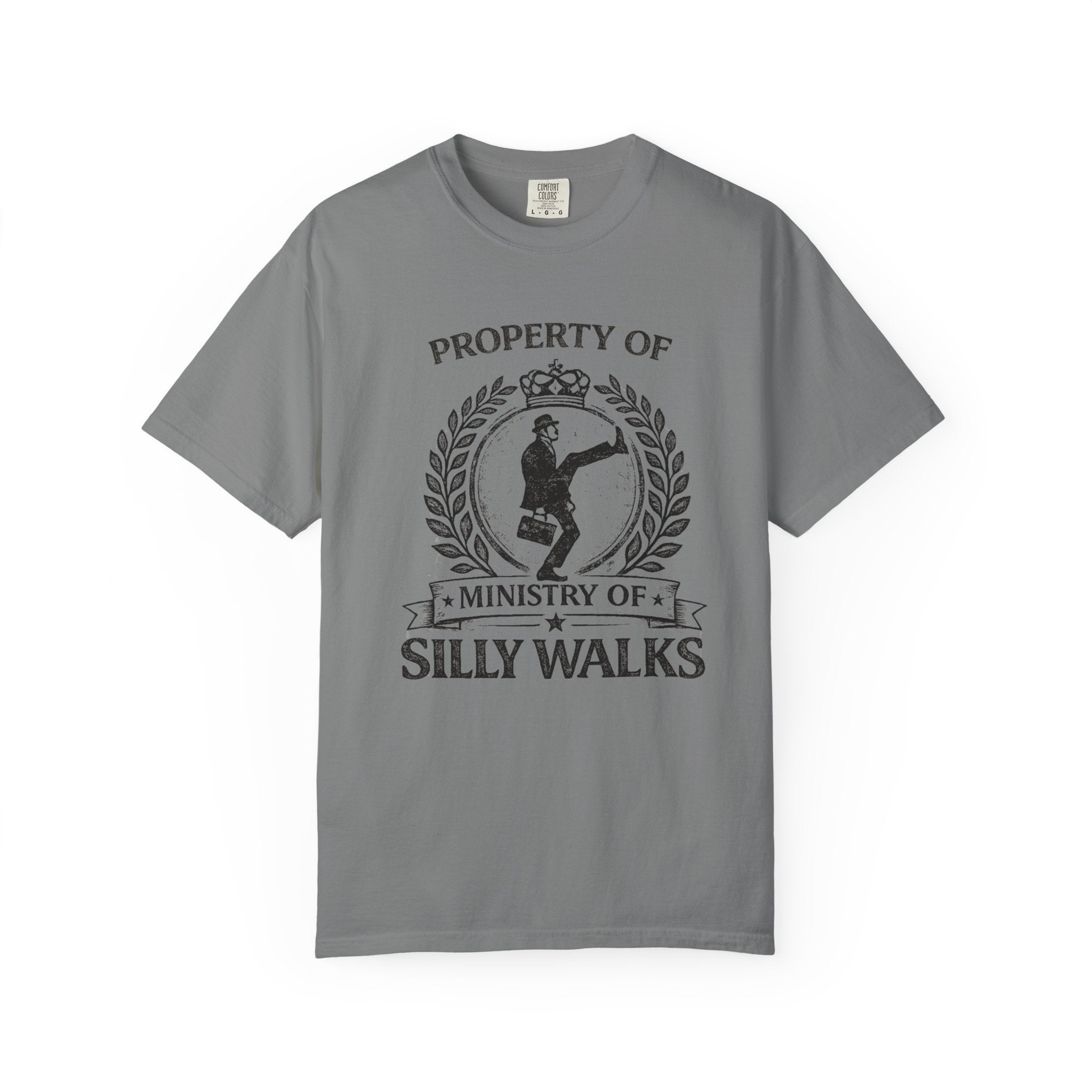 Ministry of Silly Walks T-Shirt Funny python Parody Comfort Colors Tee - Mutantur Labs LLC