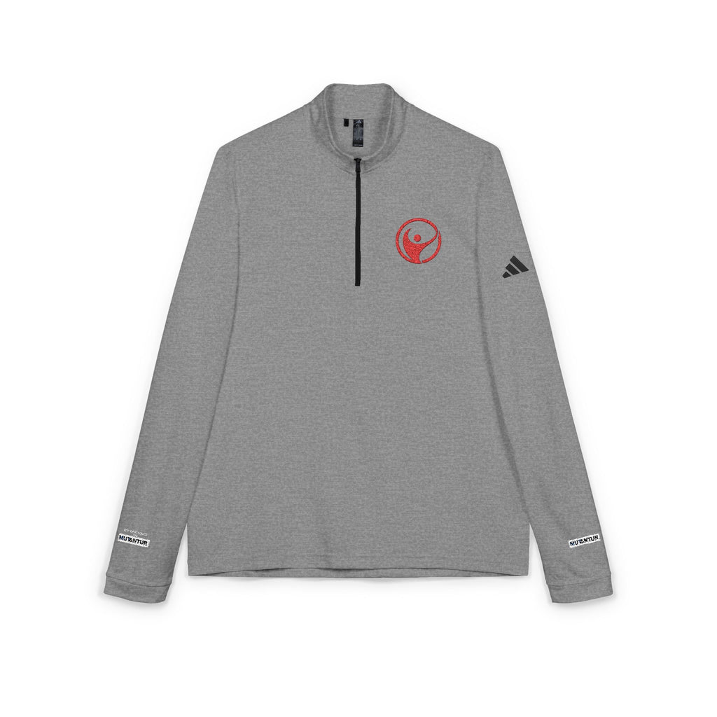 Adidas® Quarter-Zip Pullover with Red Intrepid Logo | UPF 50+ Lightweight Performance Layer - Mutantur Labs LLC