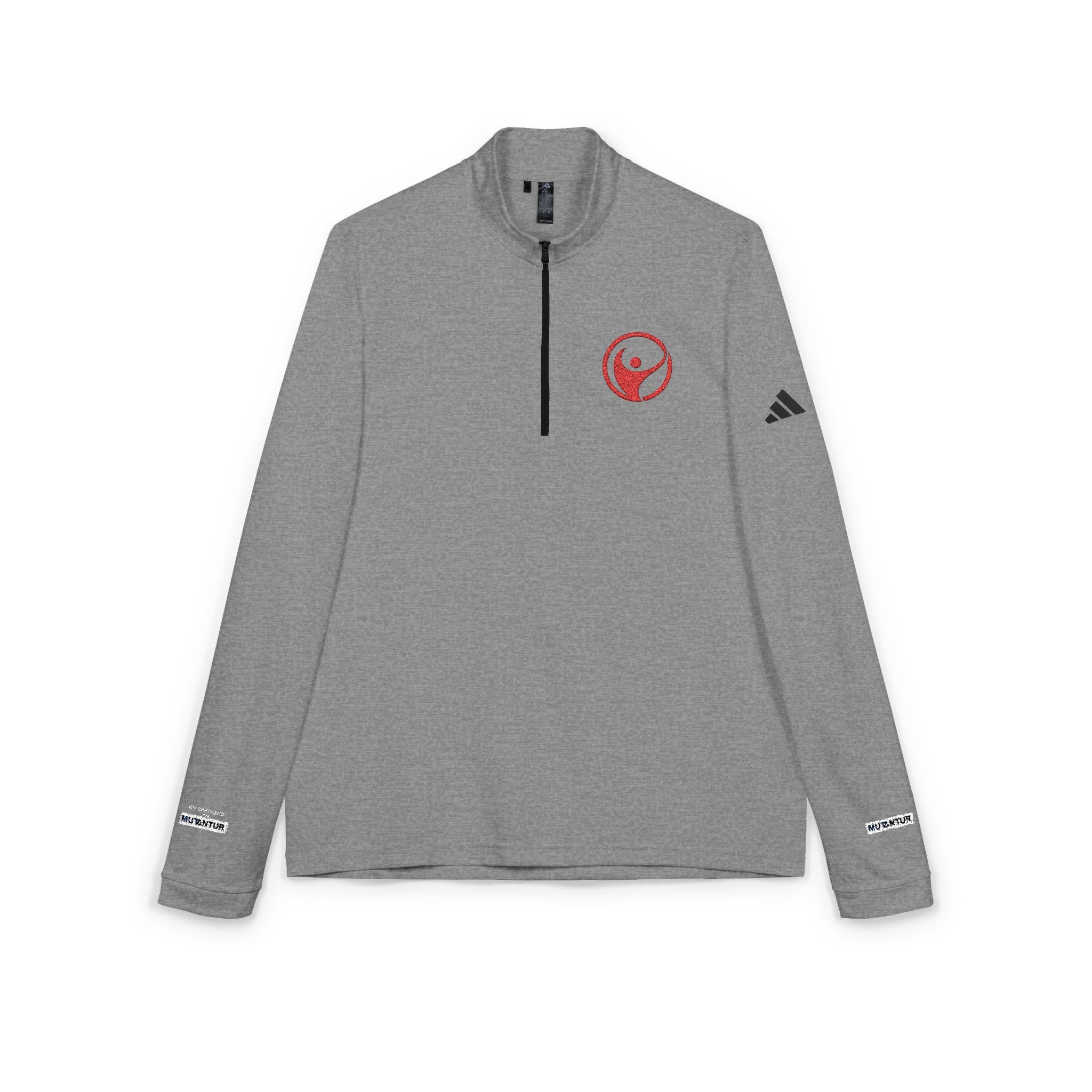 Adidas® Quarter-Zip Pullover with Red Intrepid Logo | UPF 50+ Lightweight Performance Layer - Mutantur Labs LLC