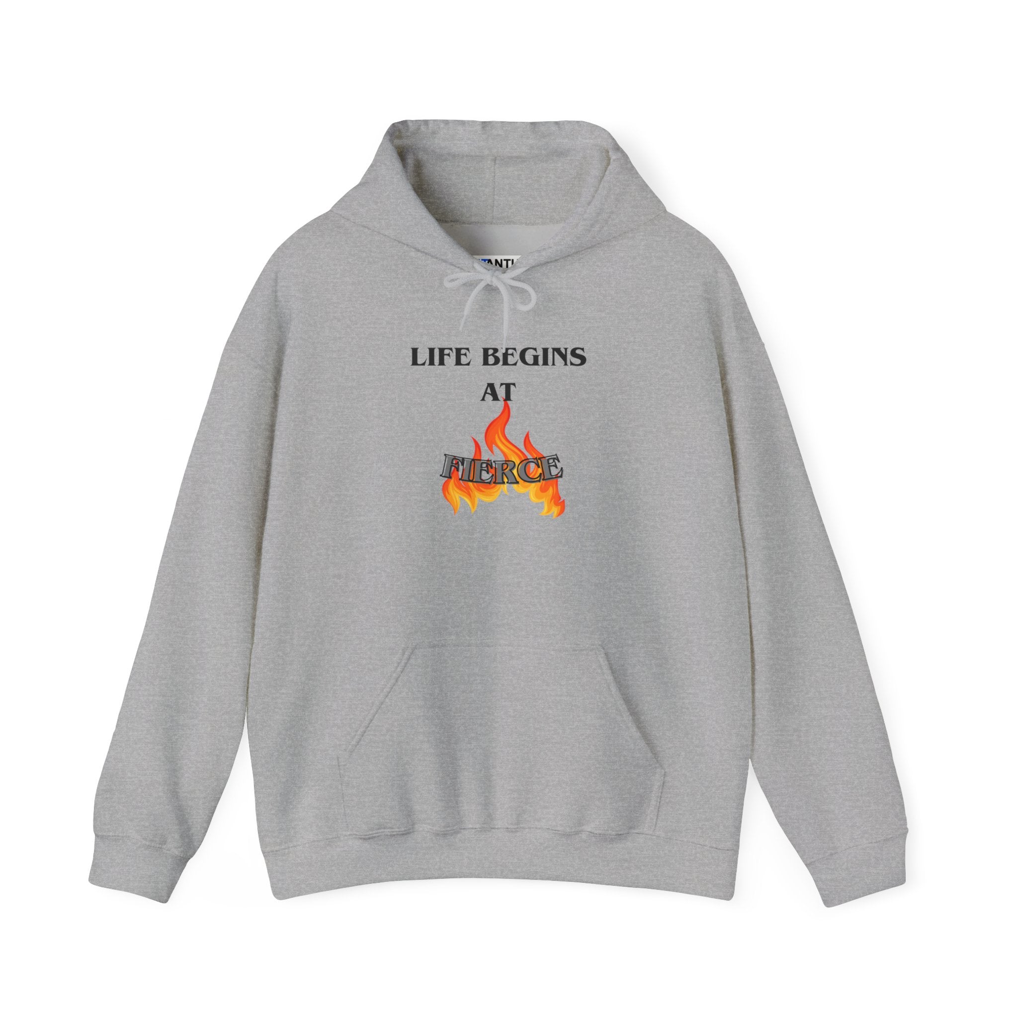 Life Begins at Fierce Hoodie | Flame Graphic Hoodie - Mutantur Labs LLC