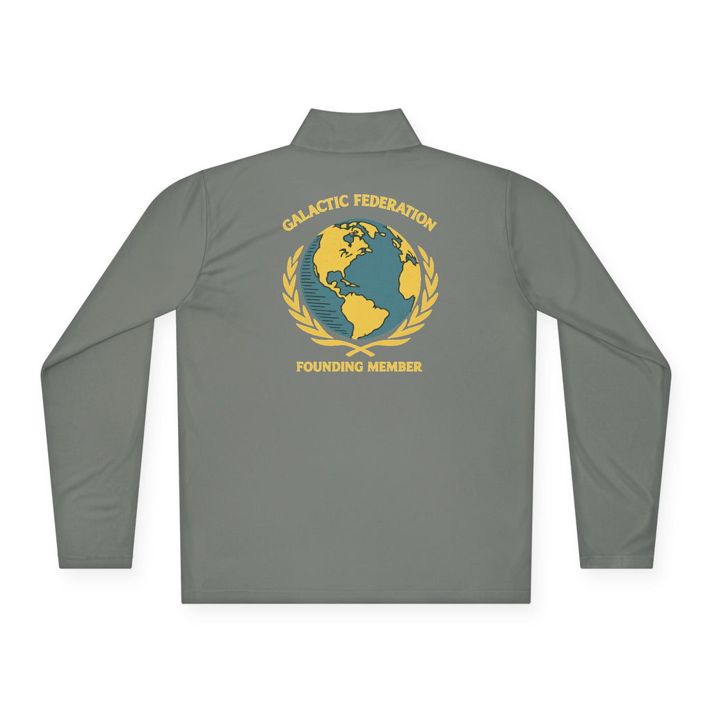 Galactic Federation Unisex Quarter-Zip Pullover - Comfortable, Stylish Outerwear for Outdoor Adventures - Mutantur Labs LLC