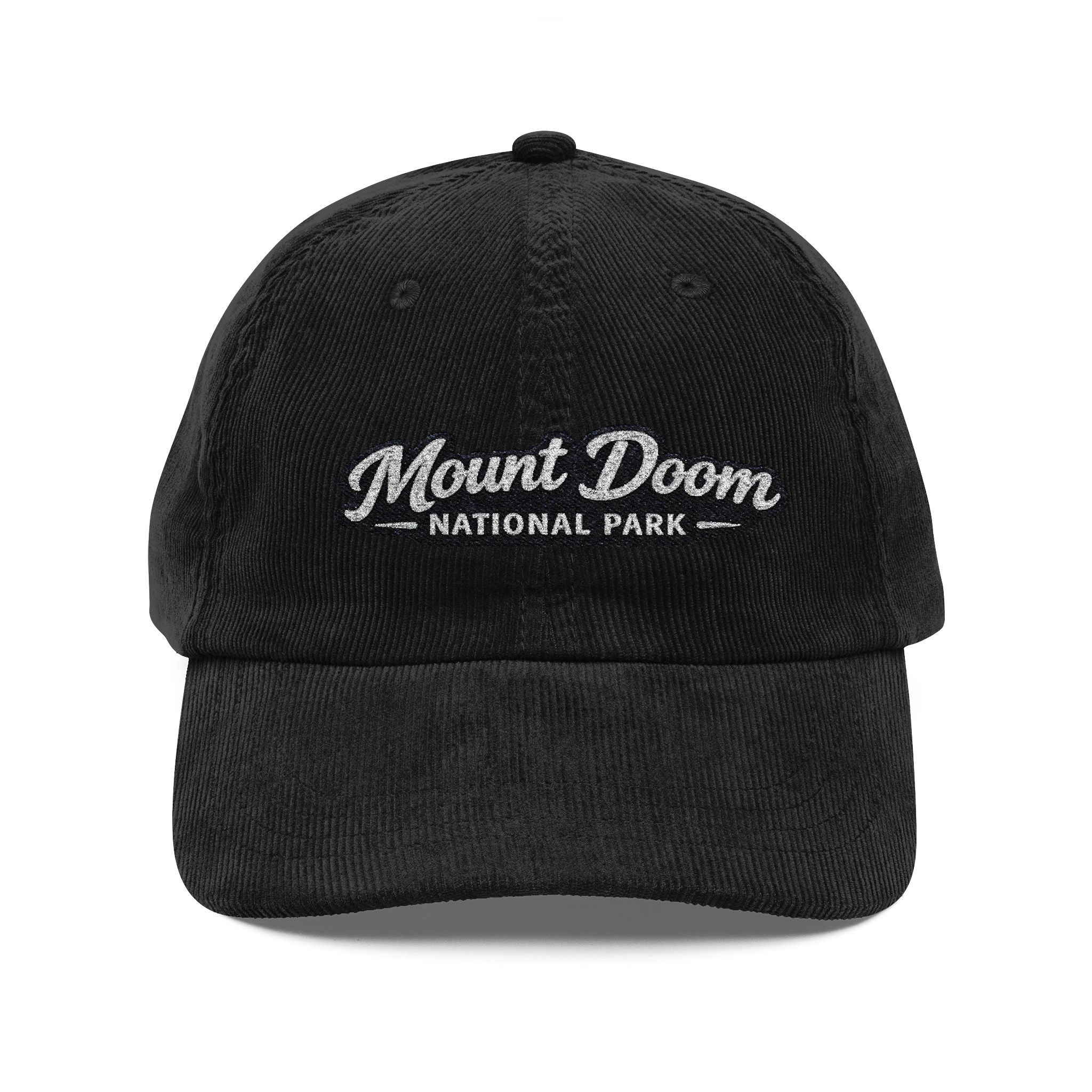 Mount Doom National Park Corduroy Cap — Vintage Embroidered Baseball Hat - Mutantur Labs LLC