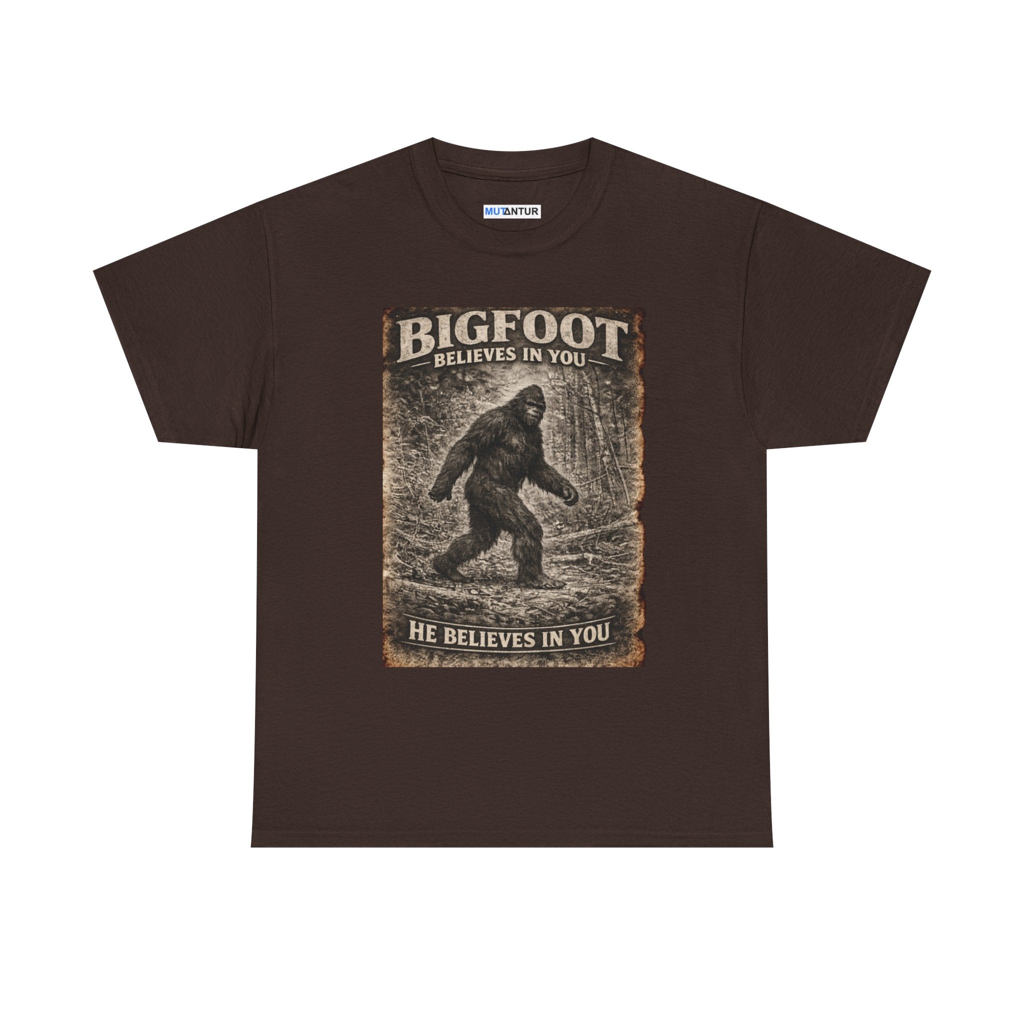 Bigfoot Believes In You T-Shirt — Vintage Sasquatch Graphic Tee - Mutantur Labs LLC