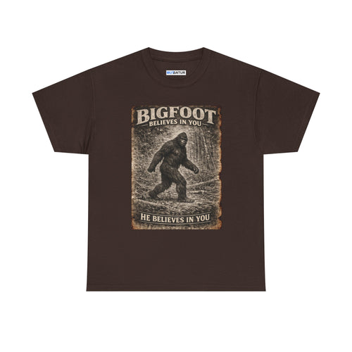 Bigfoot Believes In You T-Shirt — Vintage Sasquatch Graphic Tee - Mutantur Labs LLC