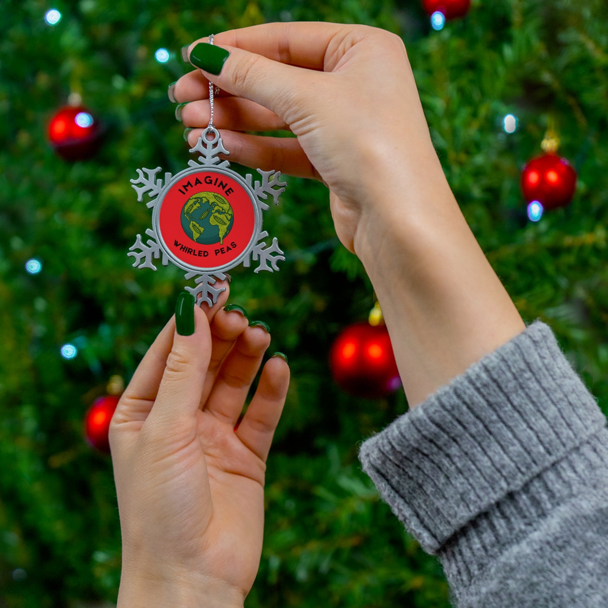 Imagine Whirled Peas Pewter Snowflake Ornament