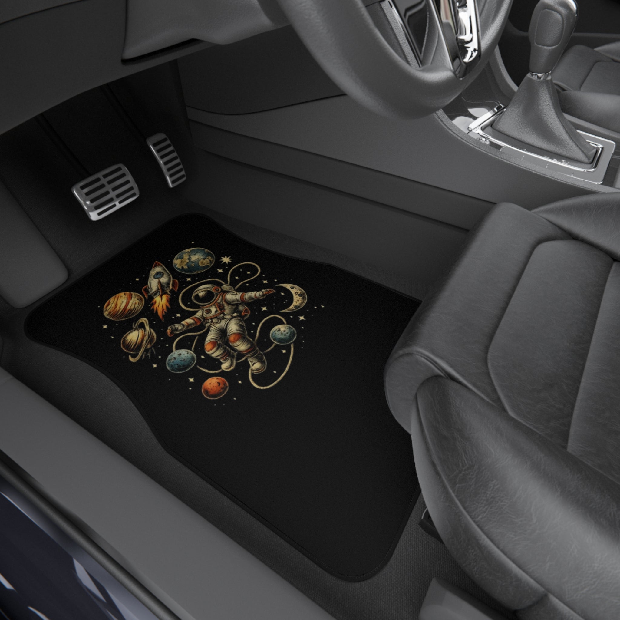 Car Mats Astronaut and Planets | Space Rocket Floor Mats Set of 4 - Mutantur Labs LLC