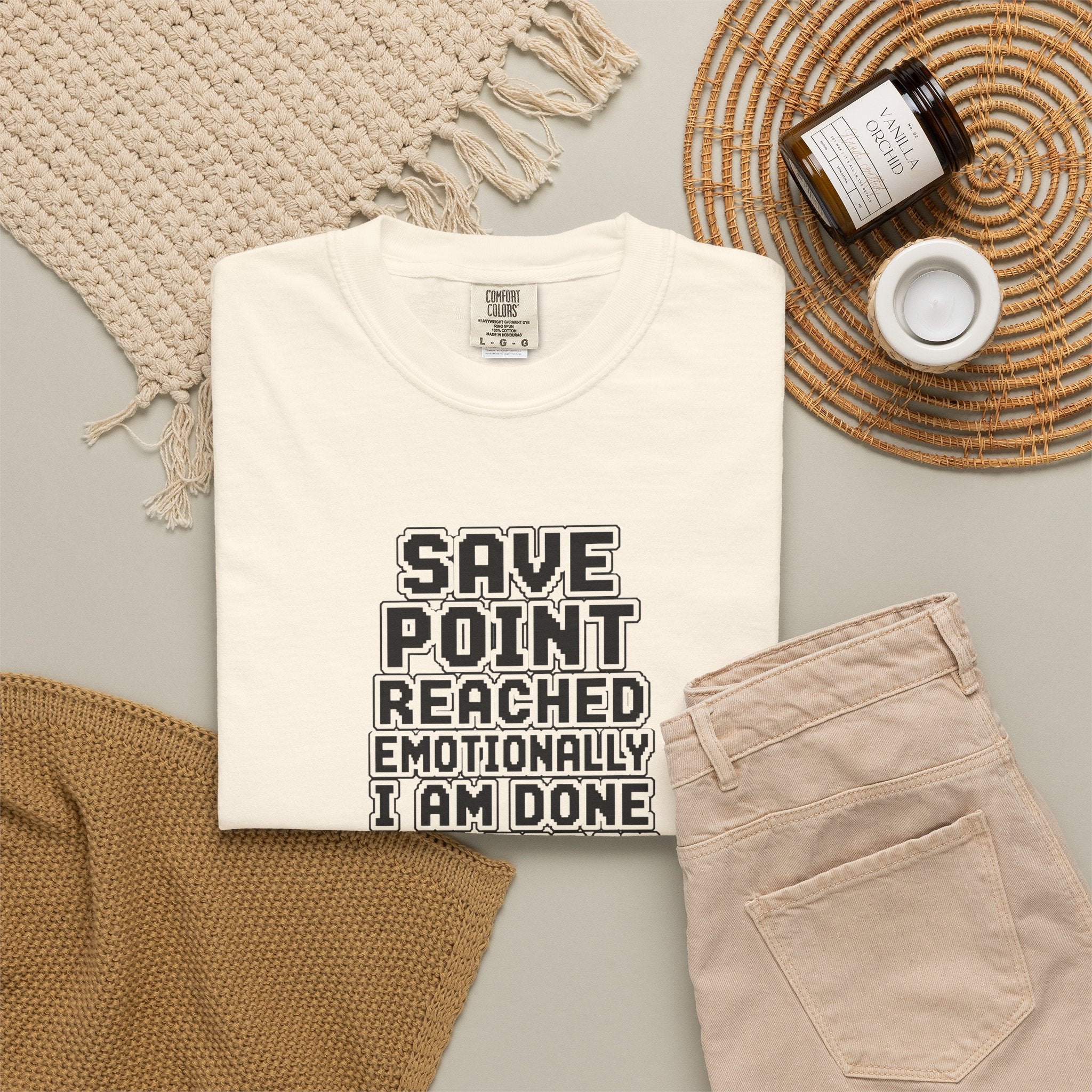 “Save Point Reached — Emotionally I Am Done For Today” Comfort Colors T-Shirt