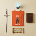 Stay Alive Quest On T-Shirt, dark fantasy knight gamer tee, alternate angle