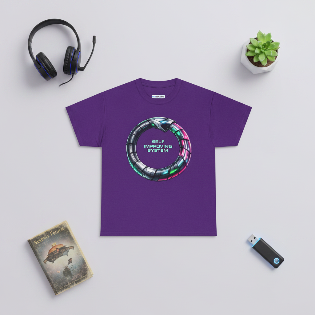 Self Improving System T-Shirt | Retro Futuristic Ouroboros Tee