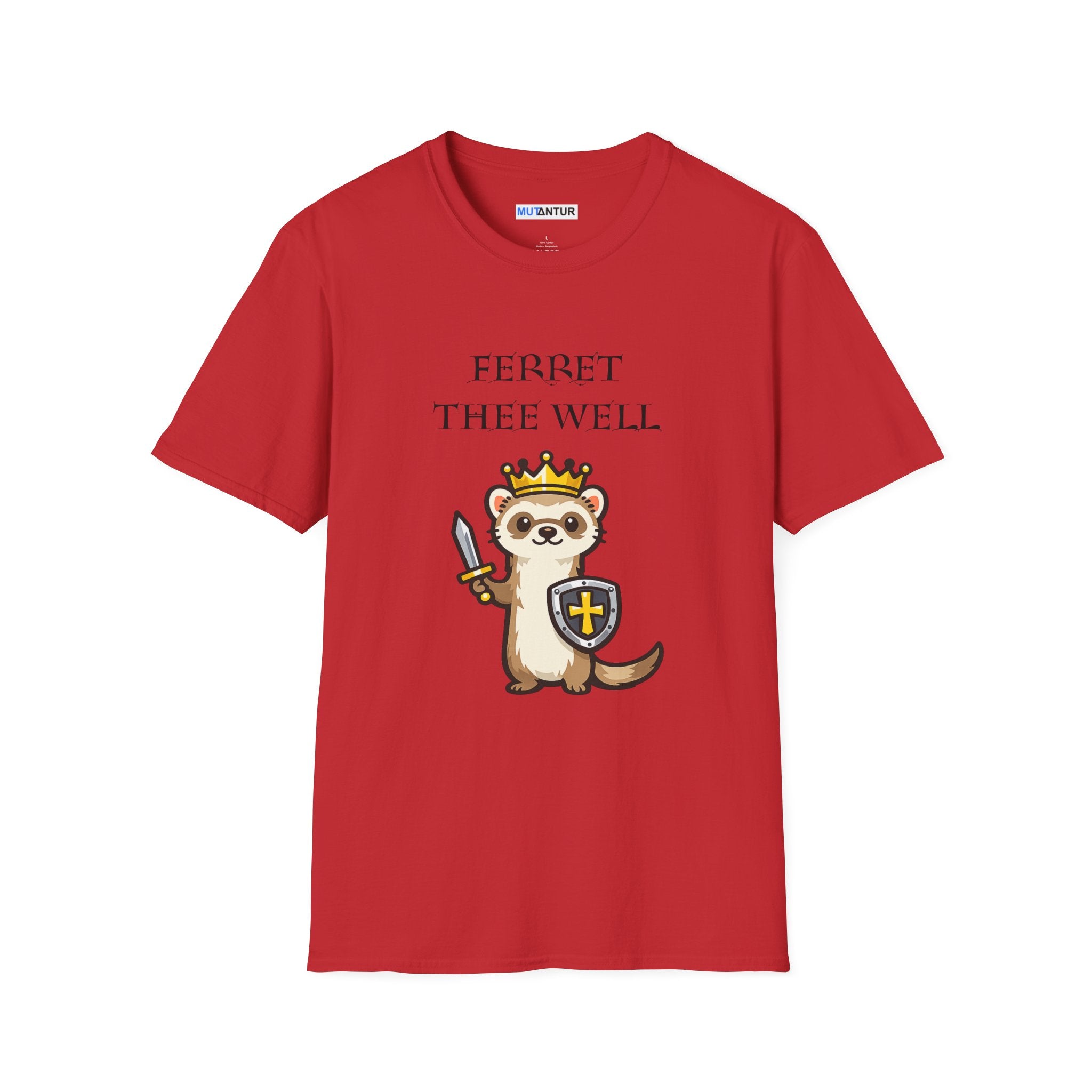 Ferret Thee Well Knight Shirt – Cute Medieval Ferret Graphic Tee, Funny Fantasy Animal T-Shirt Gift - Mutantur Labs LLC