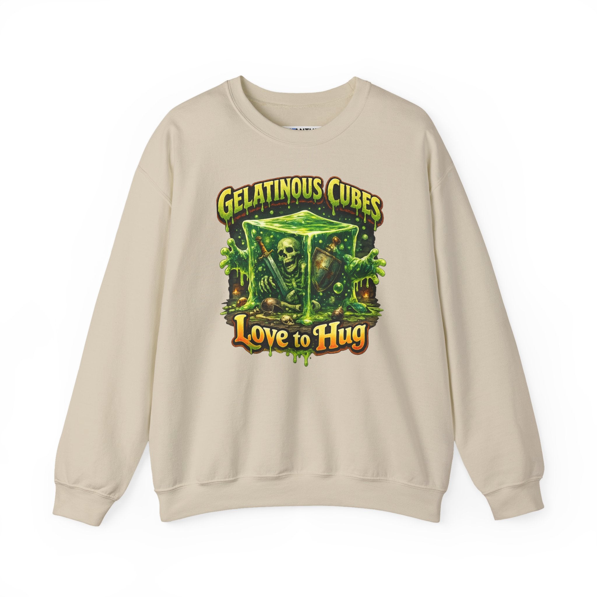 Gelatinous Cubes Love to Hug Sweatshirt RPG Monster Horror Retro - Mutantur Labs LLC