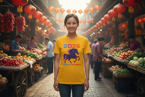 2026 Year of the Horse T-Shirt – Neon Stallion Graphic Tee - Mutantur Labs LLC