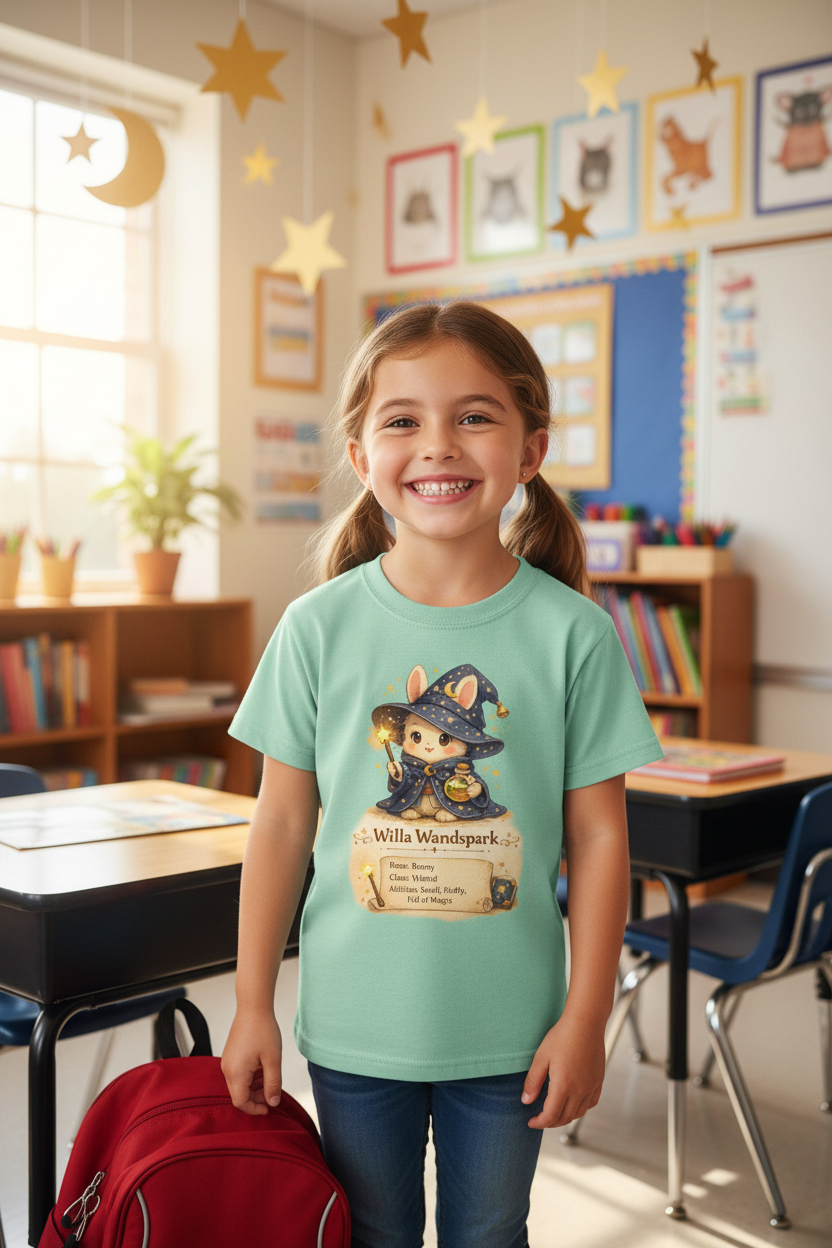 Willa Wandspark Kids Bunny Wizard Character T shirt