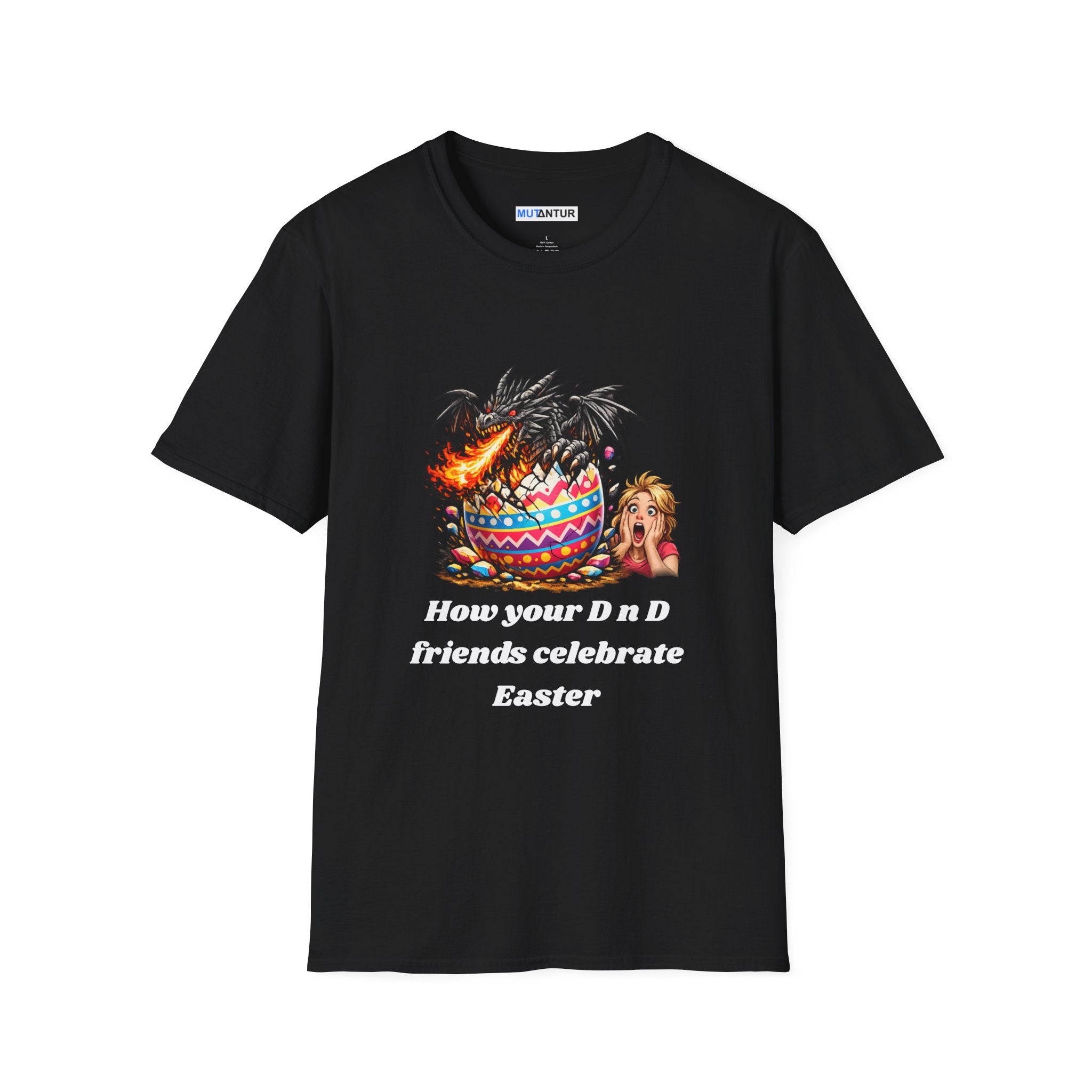 Dragon roasting Easter egg T-Shirt | How your DnD friends celebrate Easter - Mutantur Labs LLC
