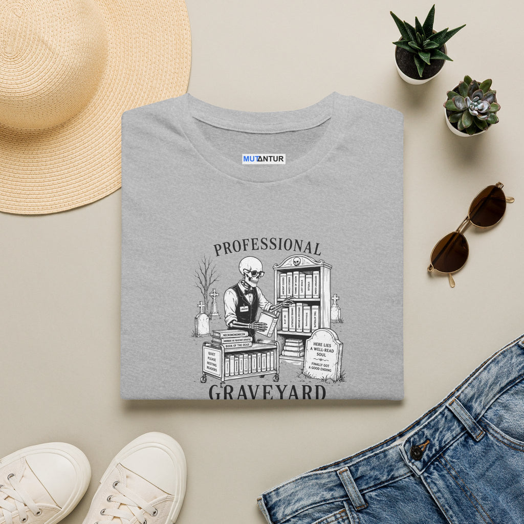 Professional Graveyard Librarian T-Shirt — Funny Gothic Halloween Graphic Tee
