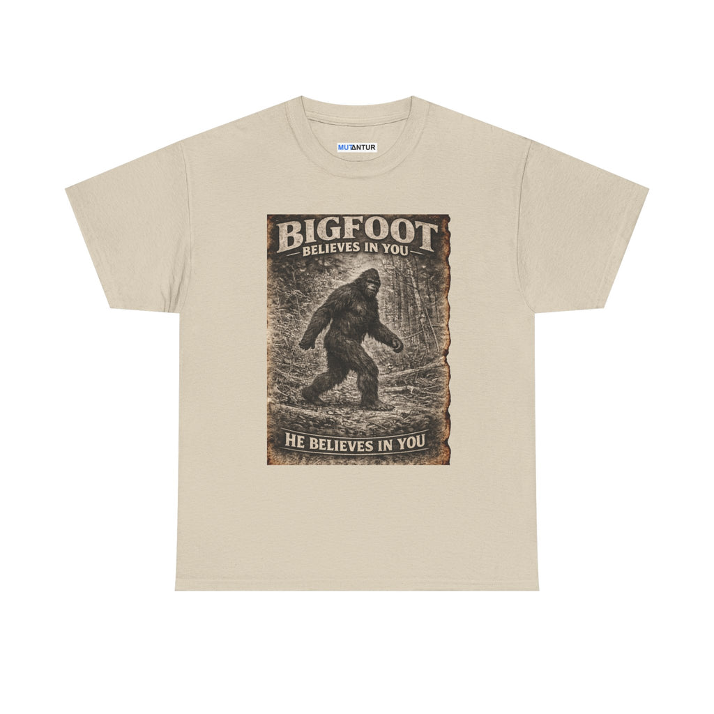 Bigfoot Believes In You T-Shirt — Vintage Sasquatch Graphic Tee - Mutantur Labs LLC