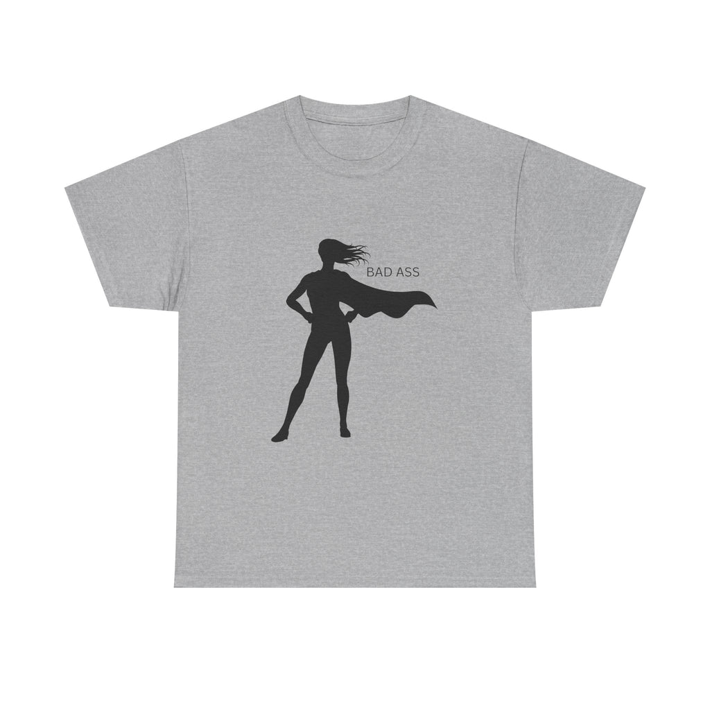 Bad Ass Superhero Silhouette Tee | Woman Cape Silhouette T-Shirt - Mutantur Labs LLC