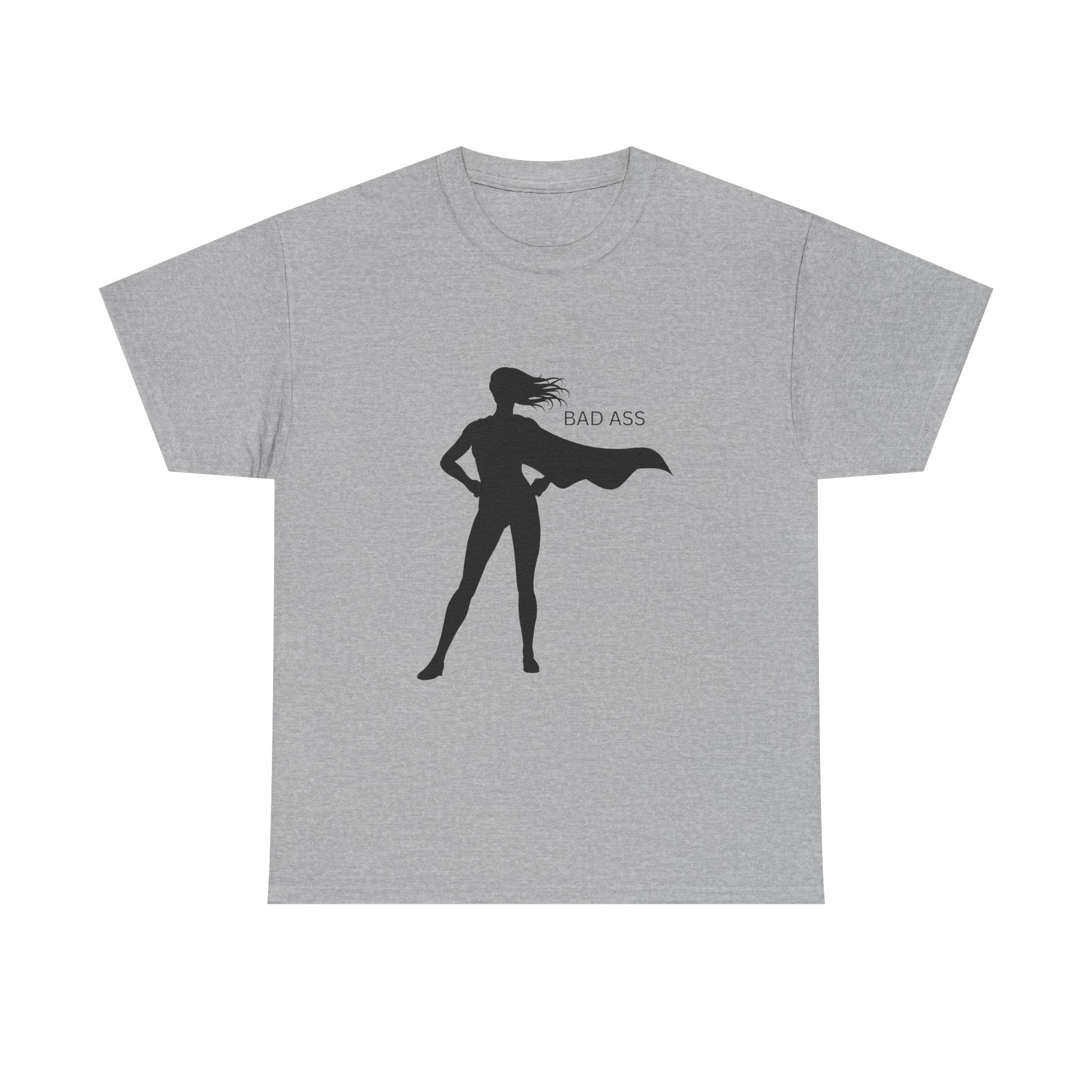 Bad Ass Superhero Silhouette Tee | Woman Cape Silhouette T-Shirt - Mutantur Labs LLC